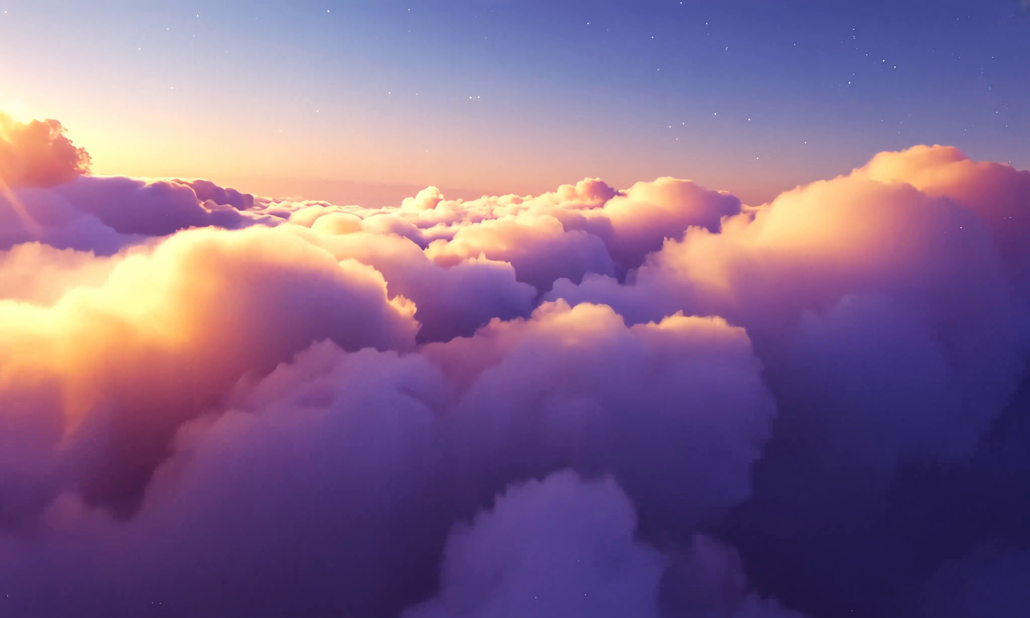 Бесплатное видео Полёт сквозь облака