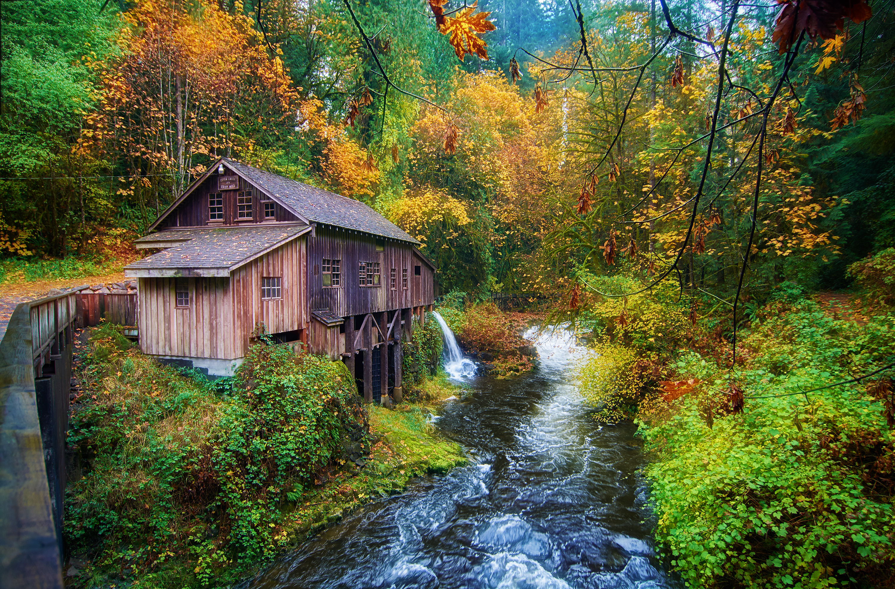 Wallpapers Cedar Creek Grist Mill Washington USA on the desktop