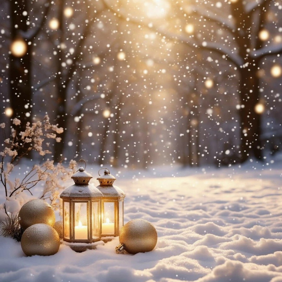 冬天森林里的光