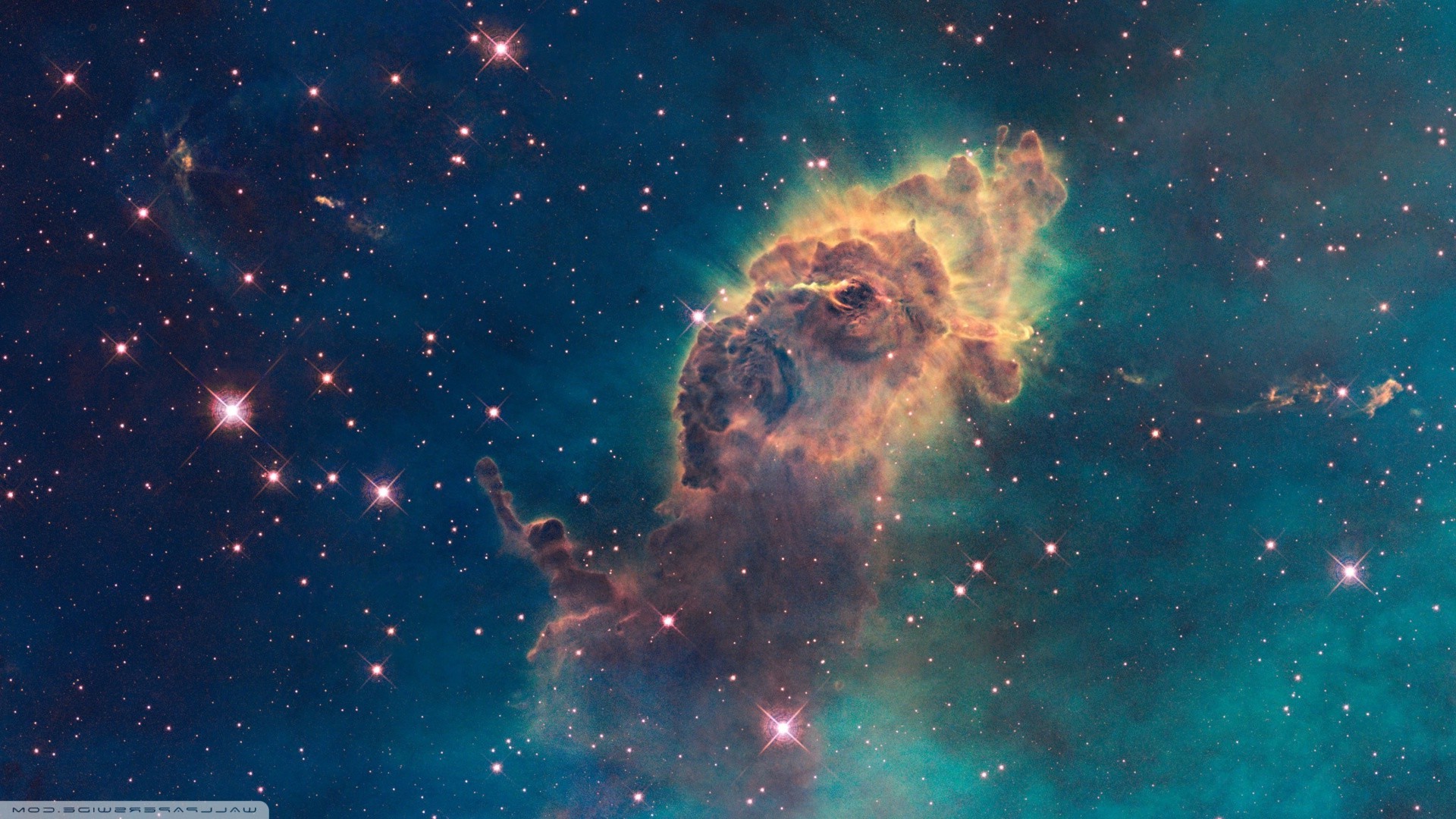 Обои туманность космос рендеринг на рабочий стол