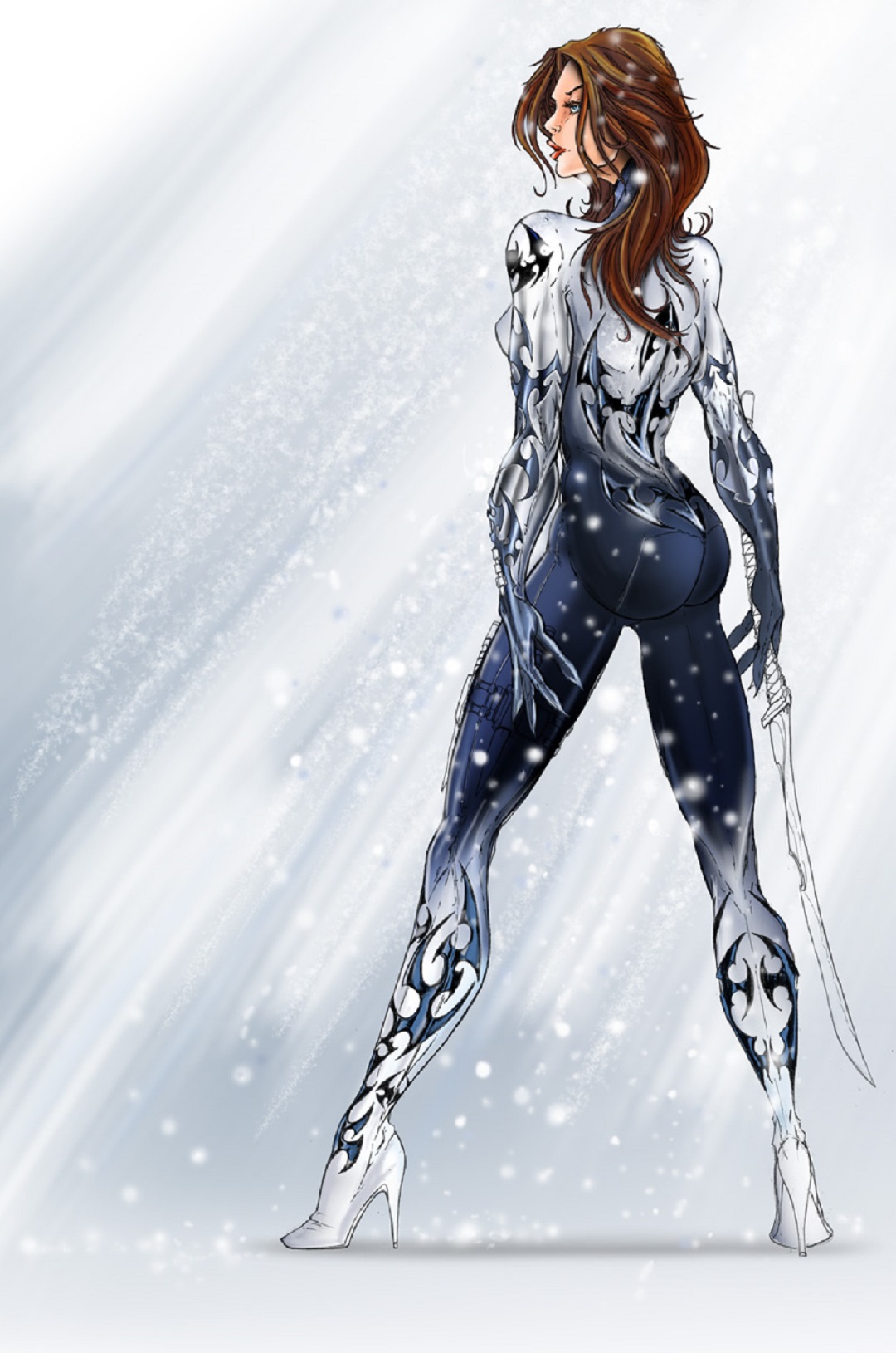 A woman in a superhero outfit