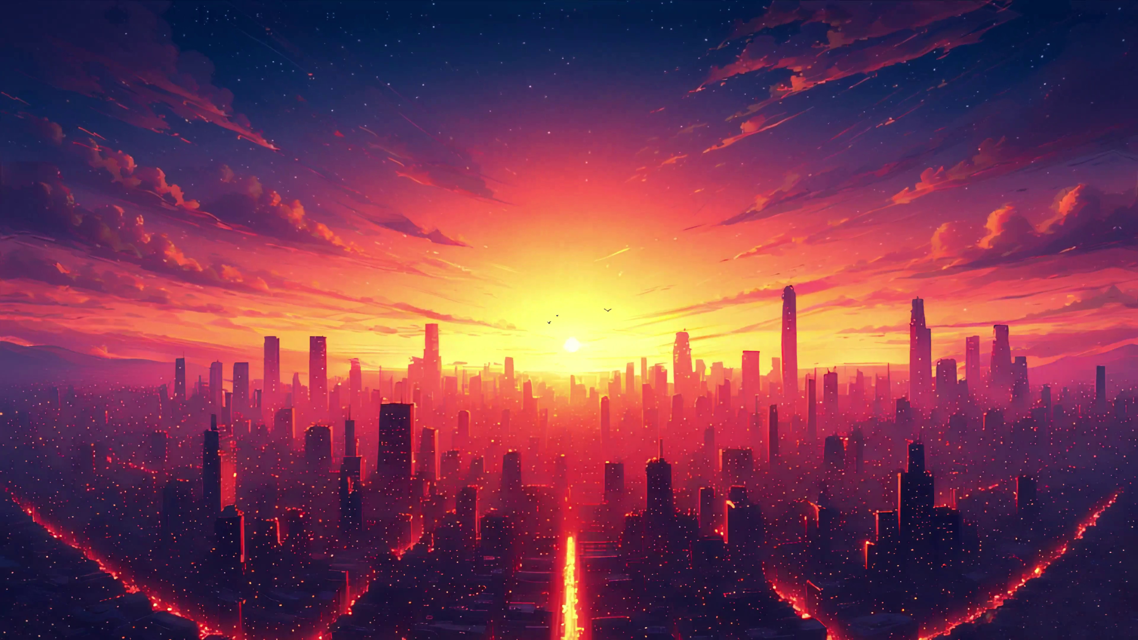 Бесплатное видео Красочные эстетичные обои закатом