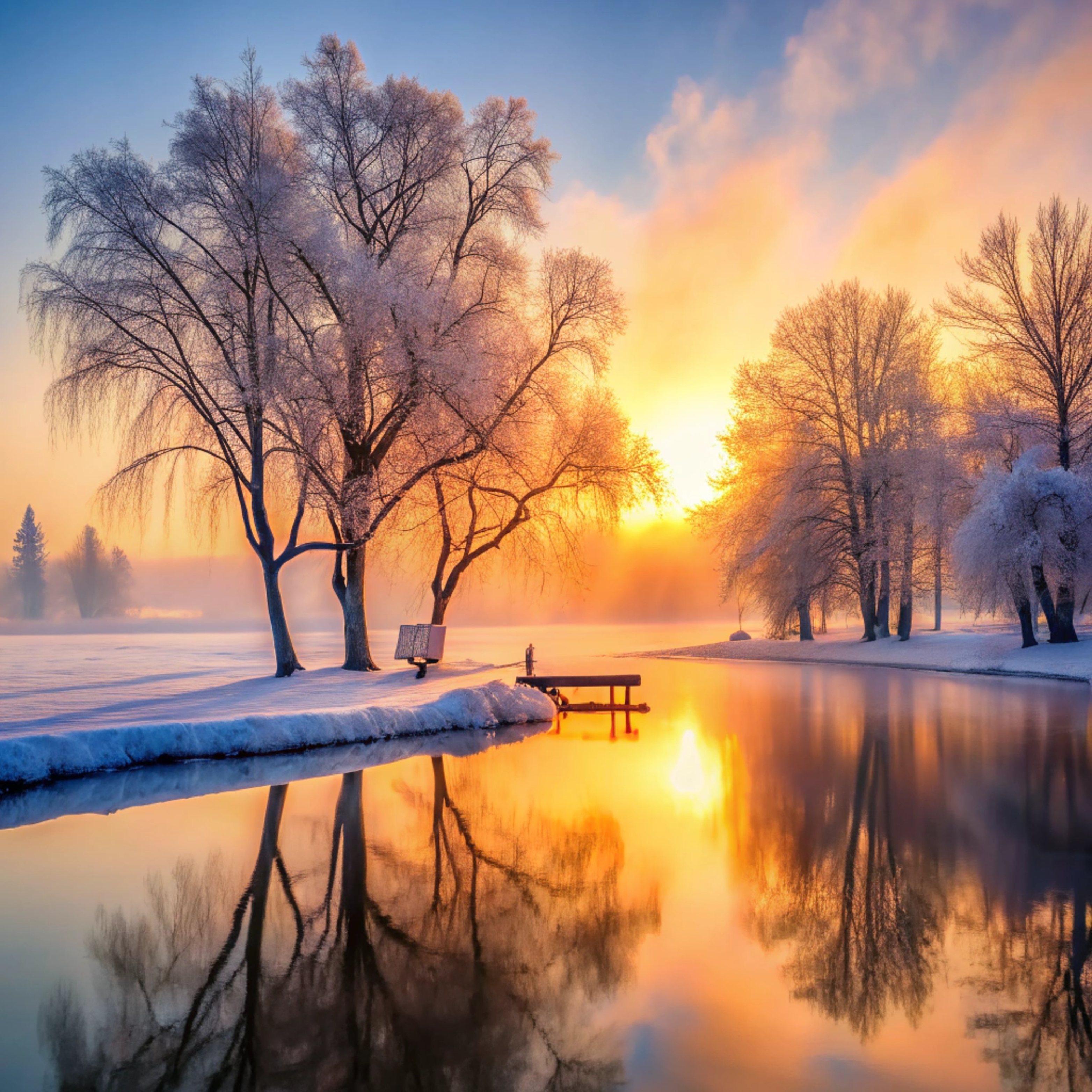 免费照片秋天公园的黎明