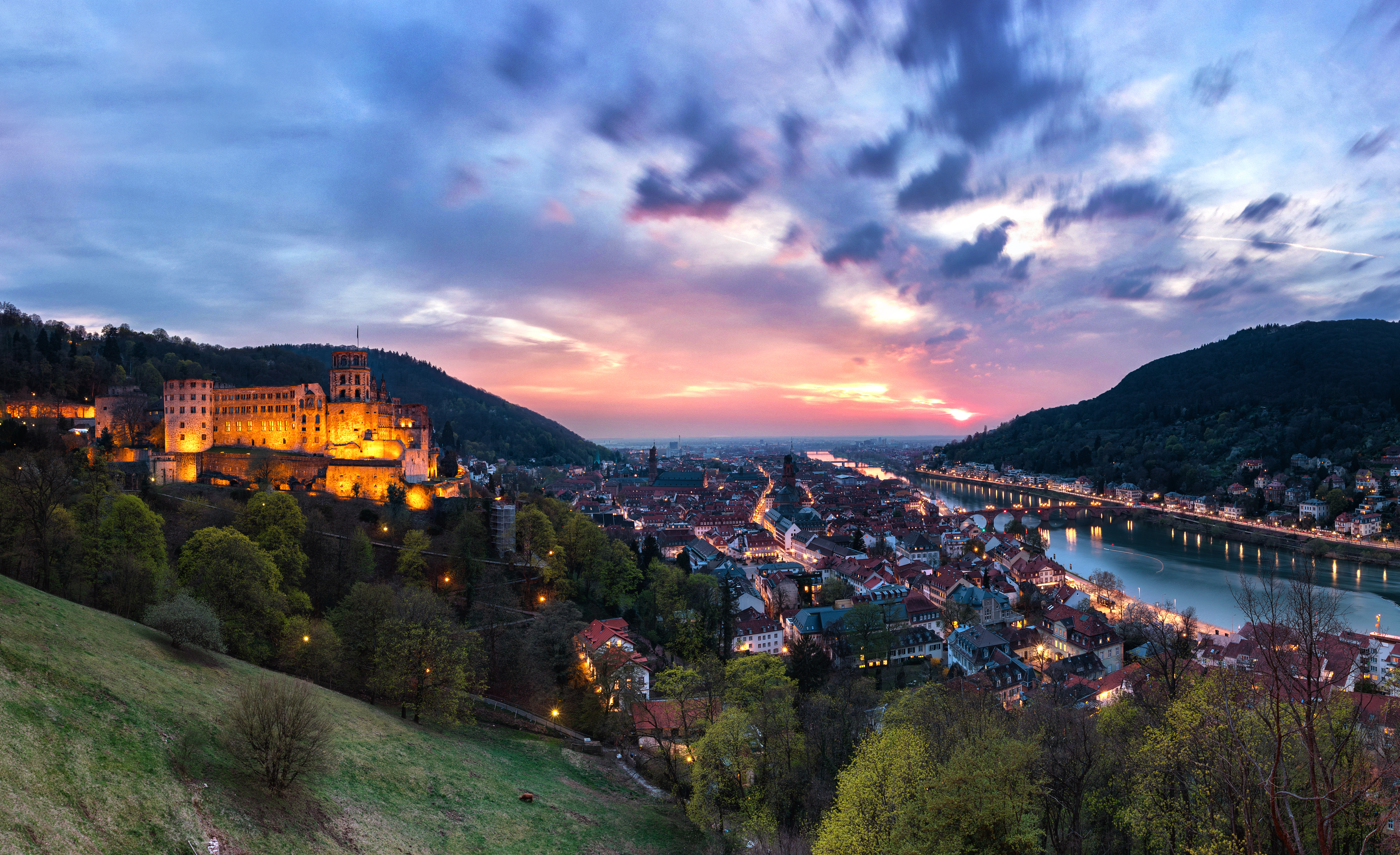 Wallpapers cityscape city Heidelberg on the desktop