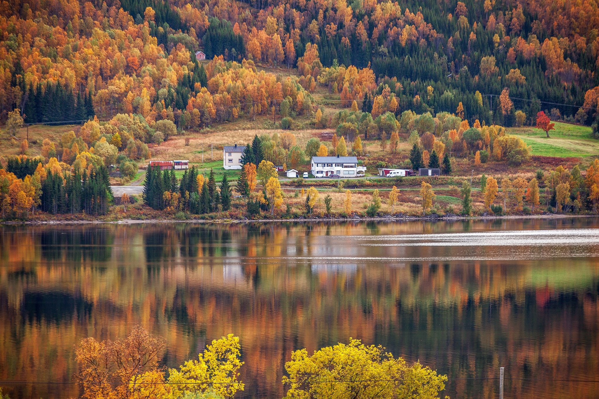 Wallpapers houses Norway hills on the desktop