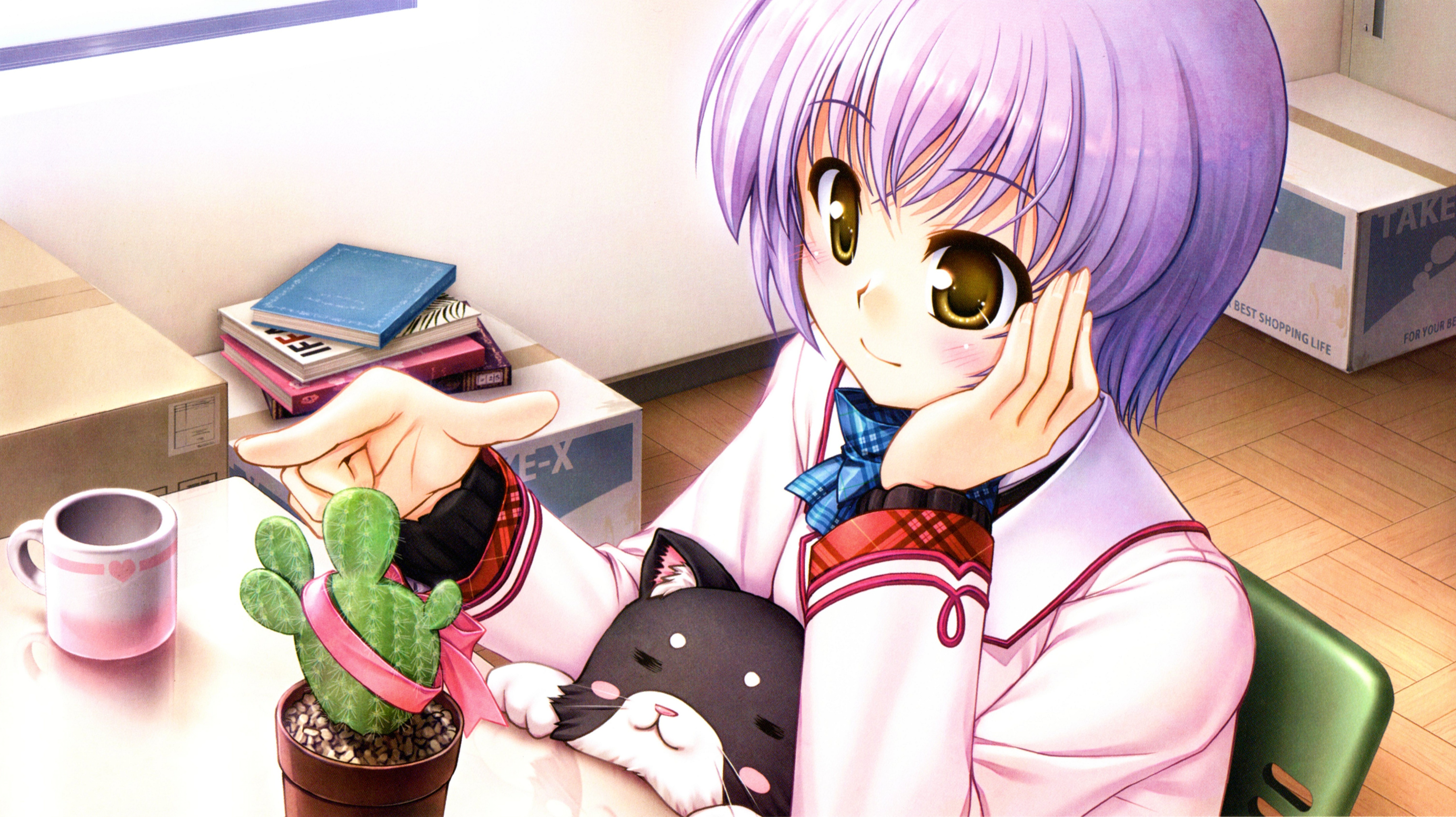 Wallpapers purple hair wallpaper misono senri daitoshokan no hitsujikai on the desktop