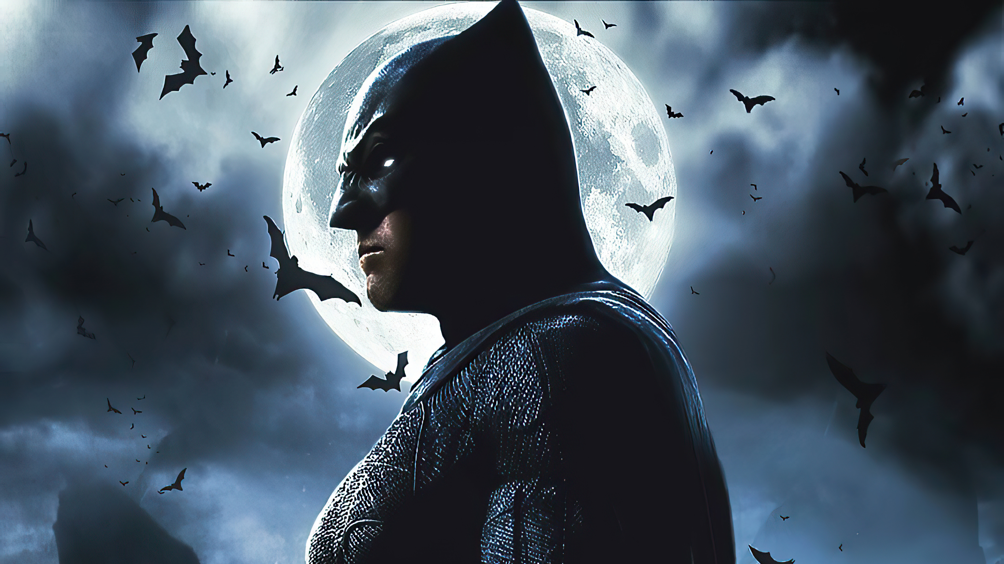 Free photo Batman against the moon