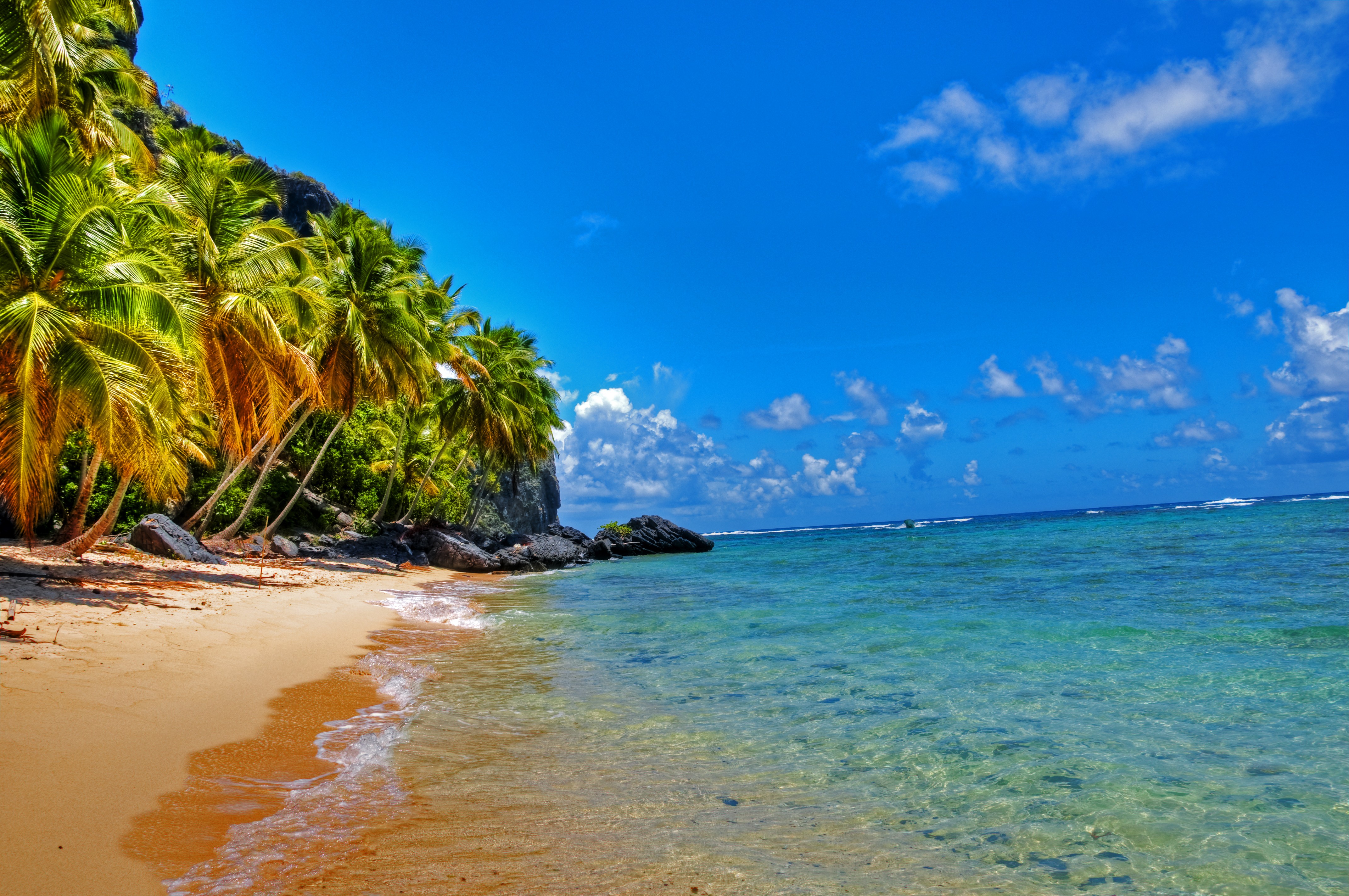 Free photo Clean water on a desert island