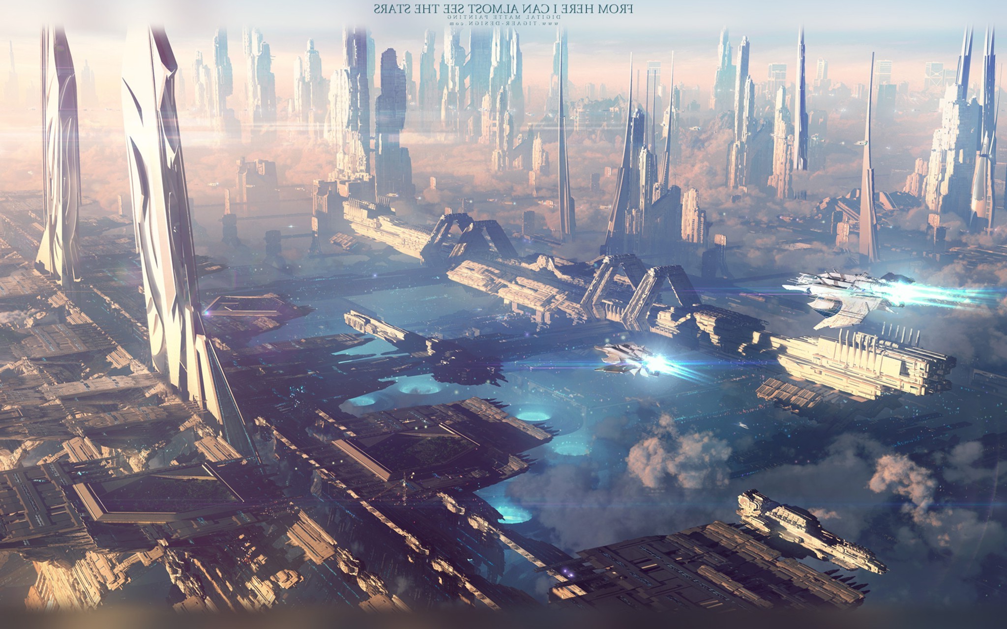 Wallpapers artwork city digital art on the desktop