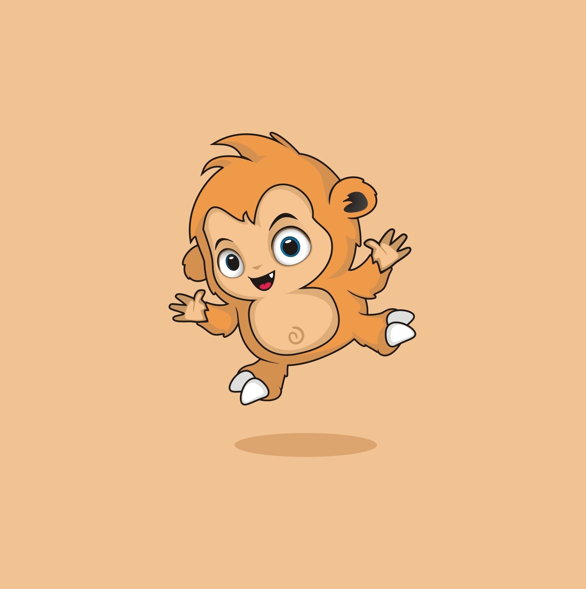 Wallpapers digital art cute monkey monkey on the desktop