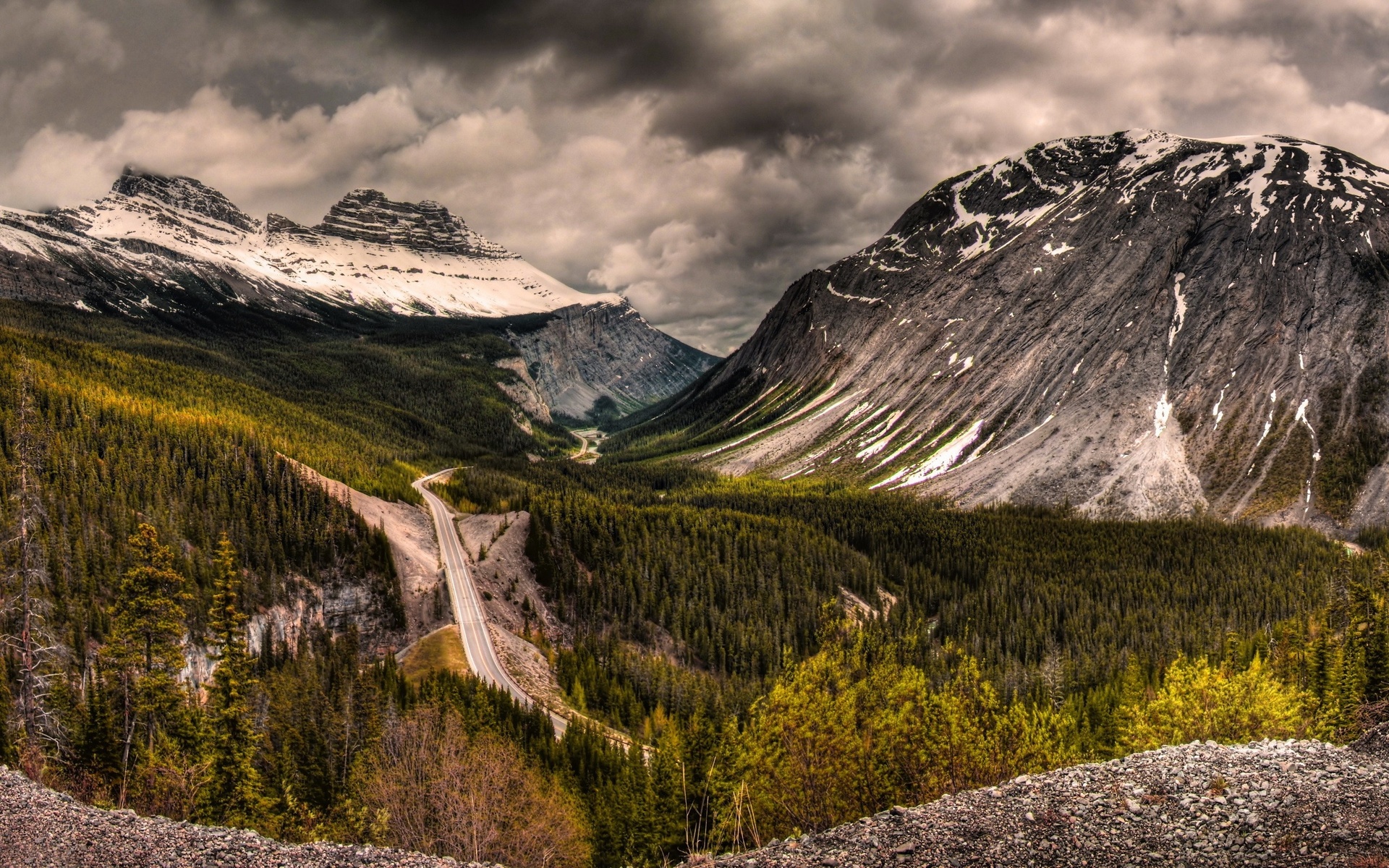 Wallpapers snow gorge sky on the desktop