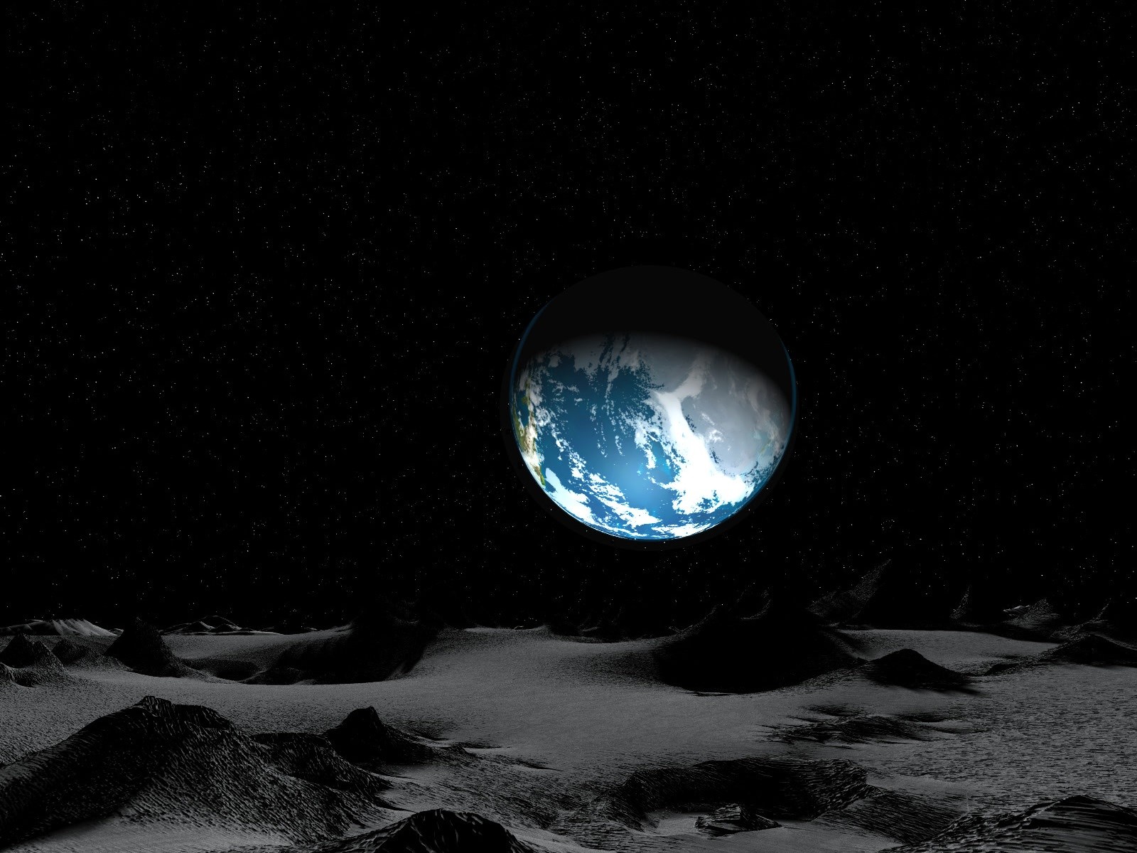 Wallpapers digital art moon the universe on the desktop