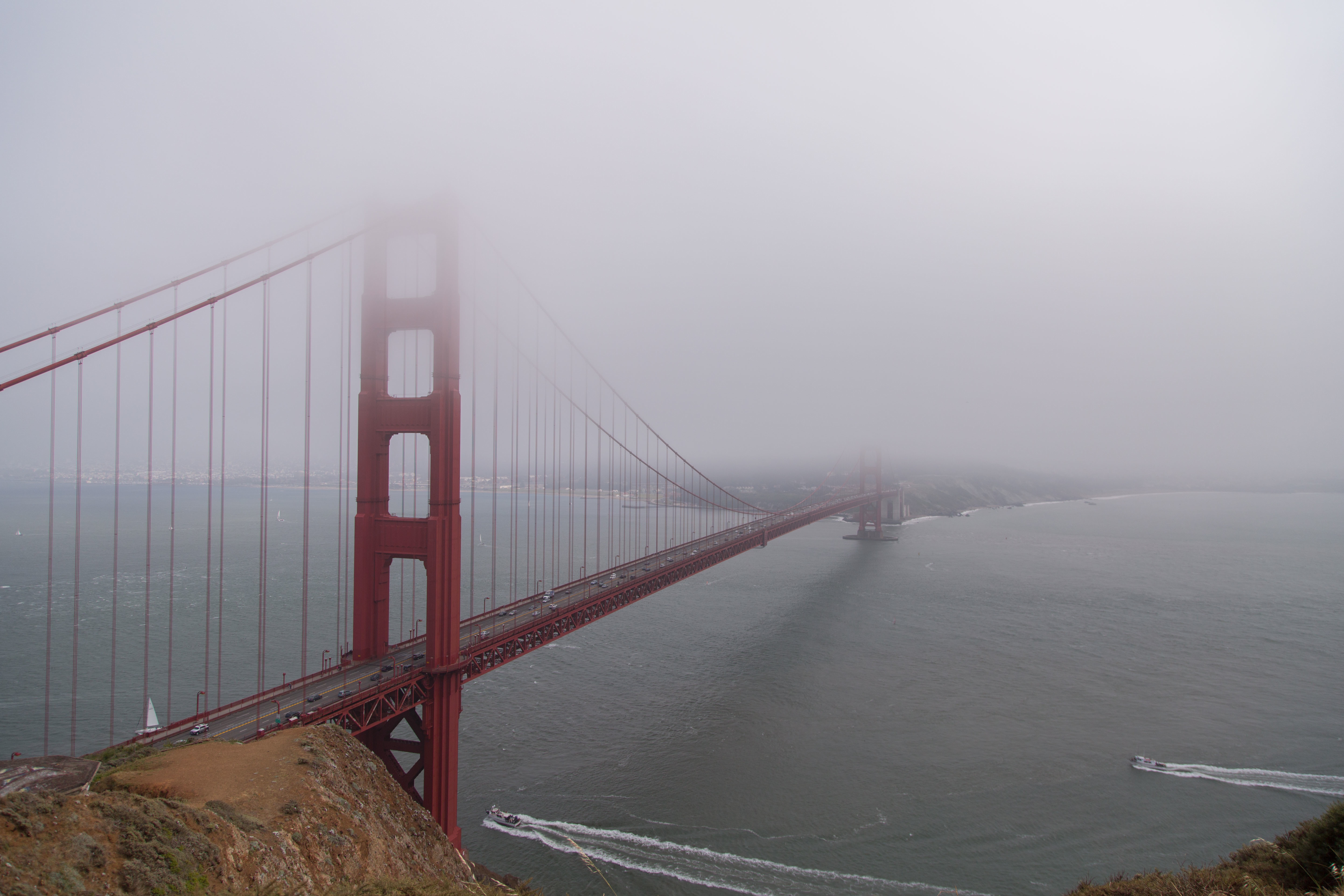 Wallpapers fog bridge morning on the desktop