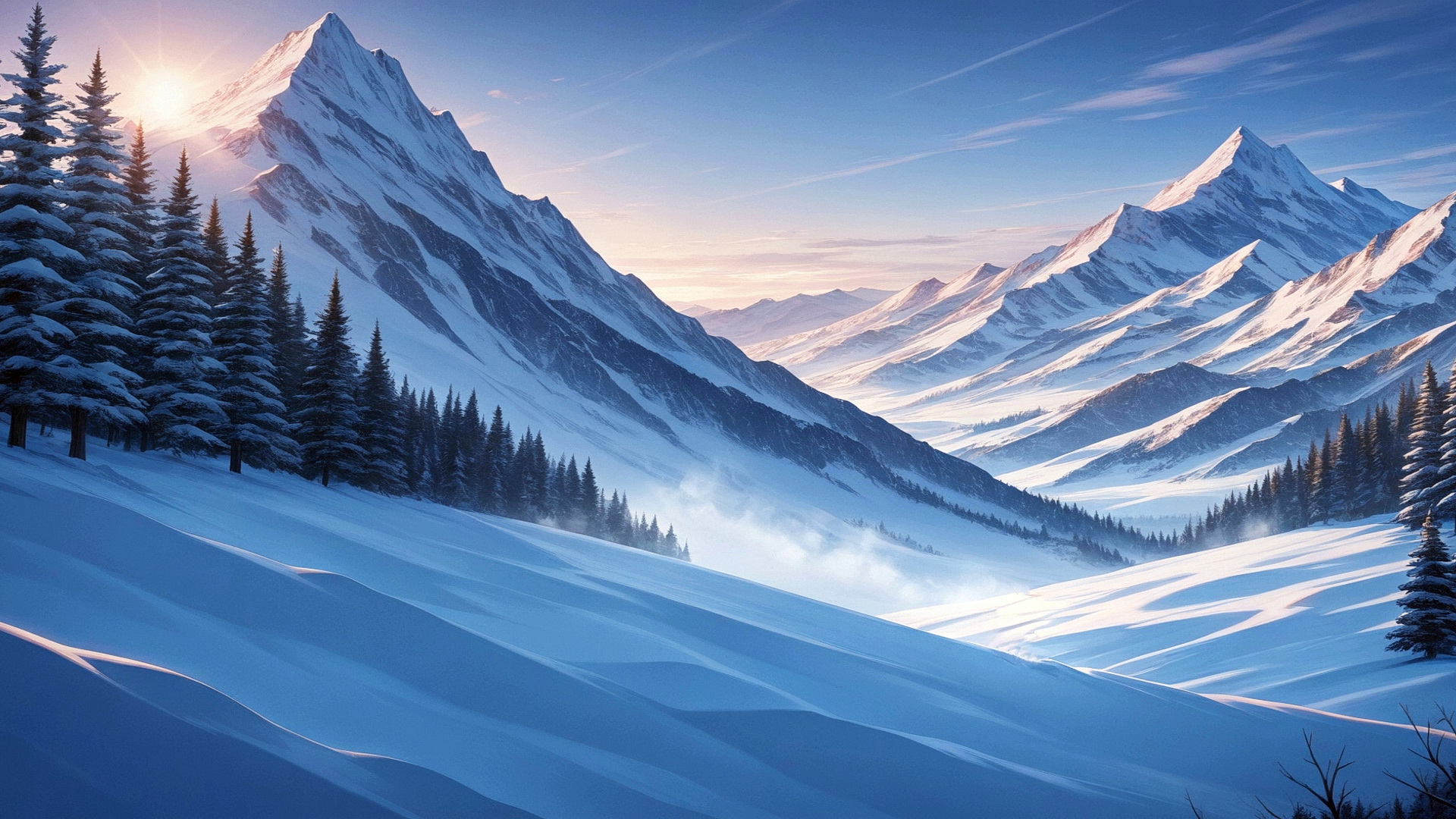 Бесплатное фото Красивый зимний пейзаж эпизод десятый