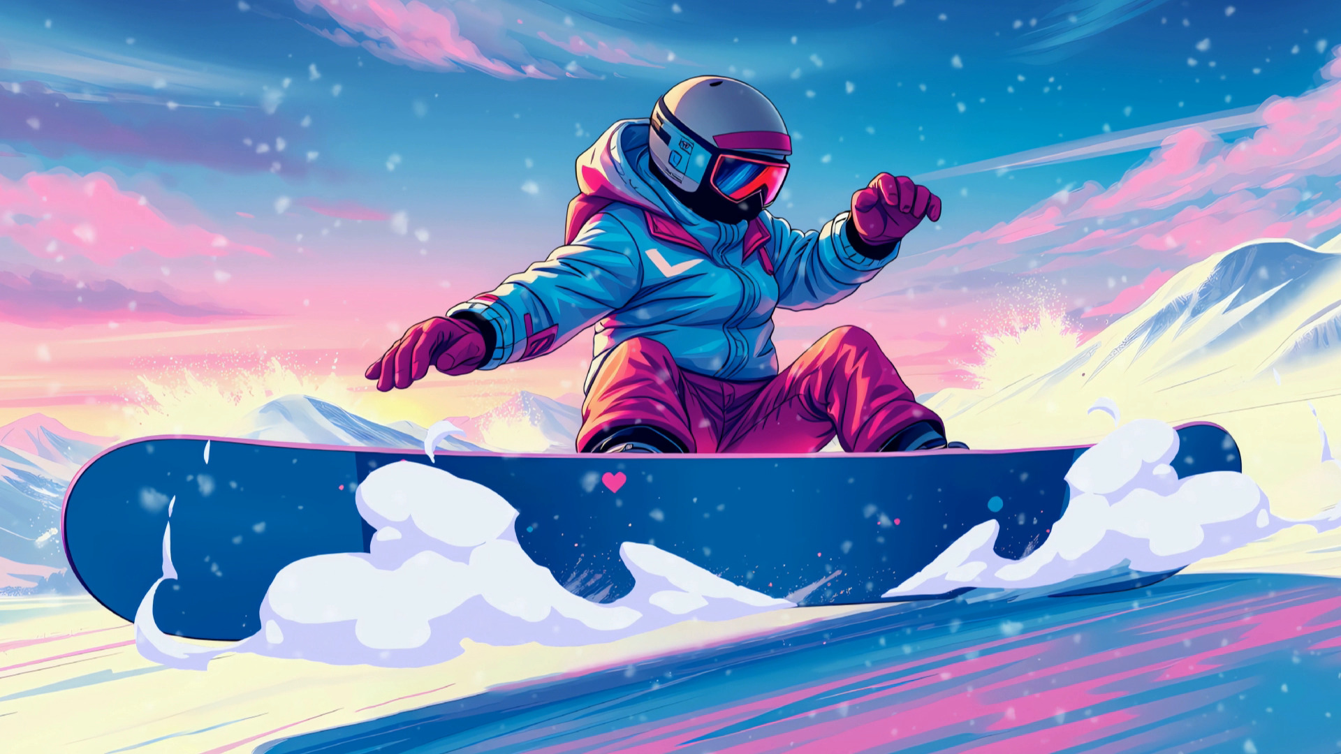 Free video A snowboarder on a mountain slope.