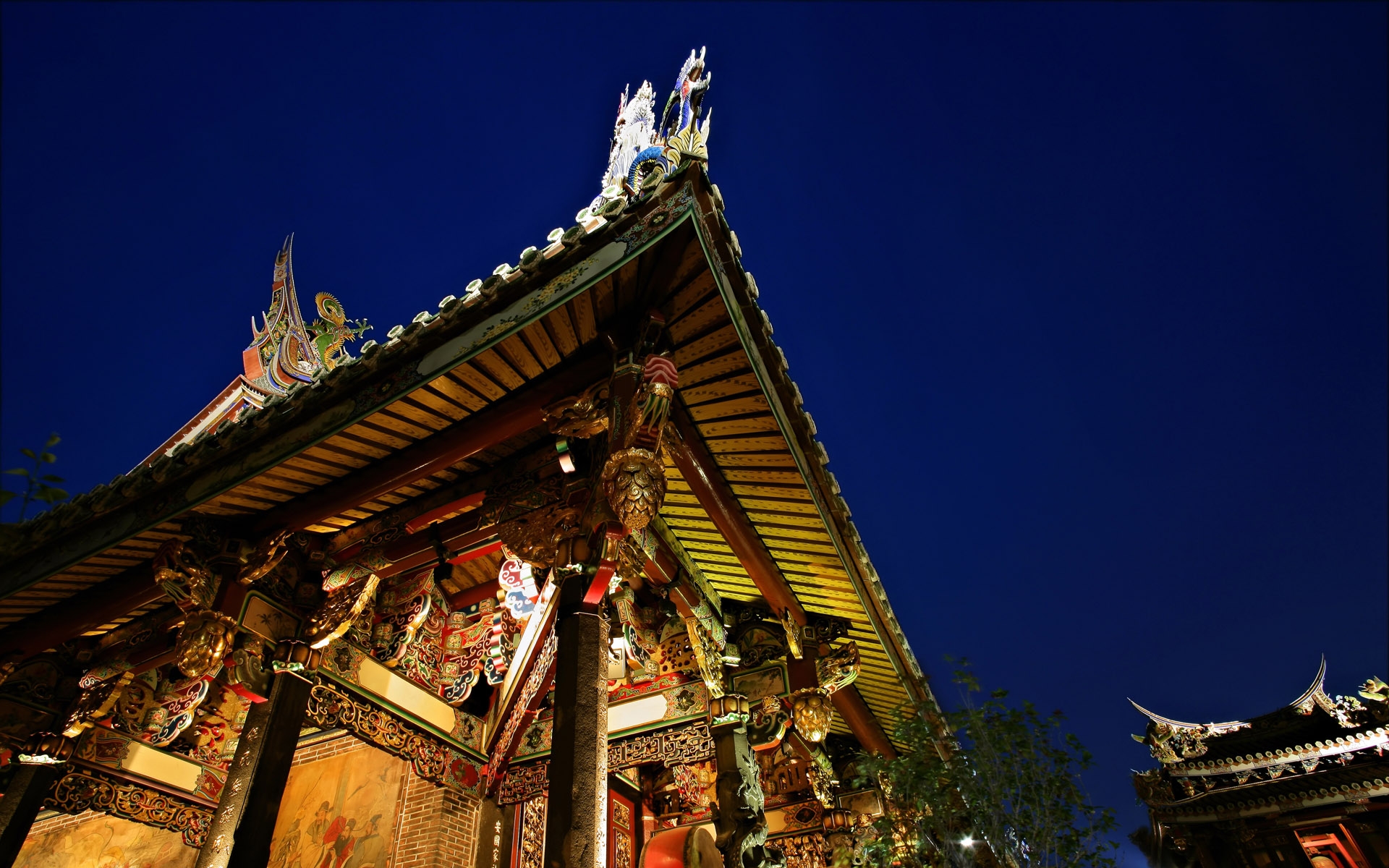 Обои крыша Китай небо на рабочий стол