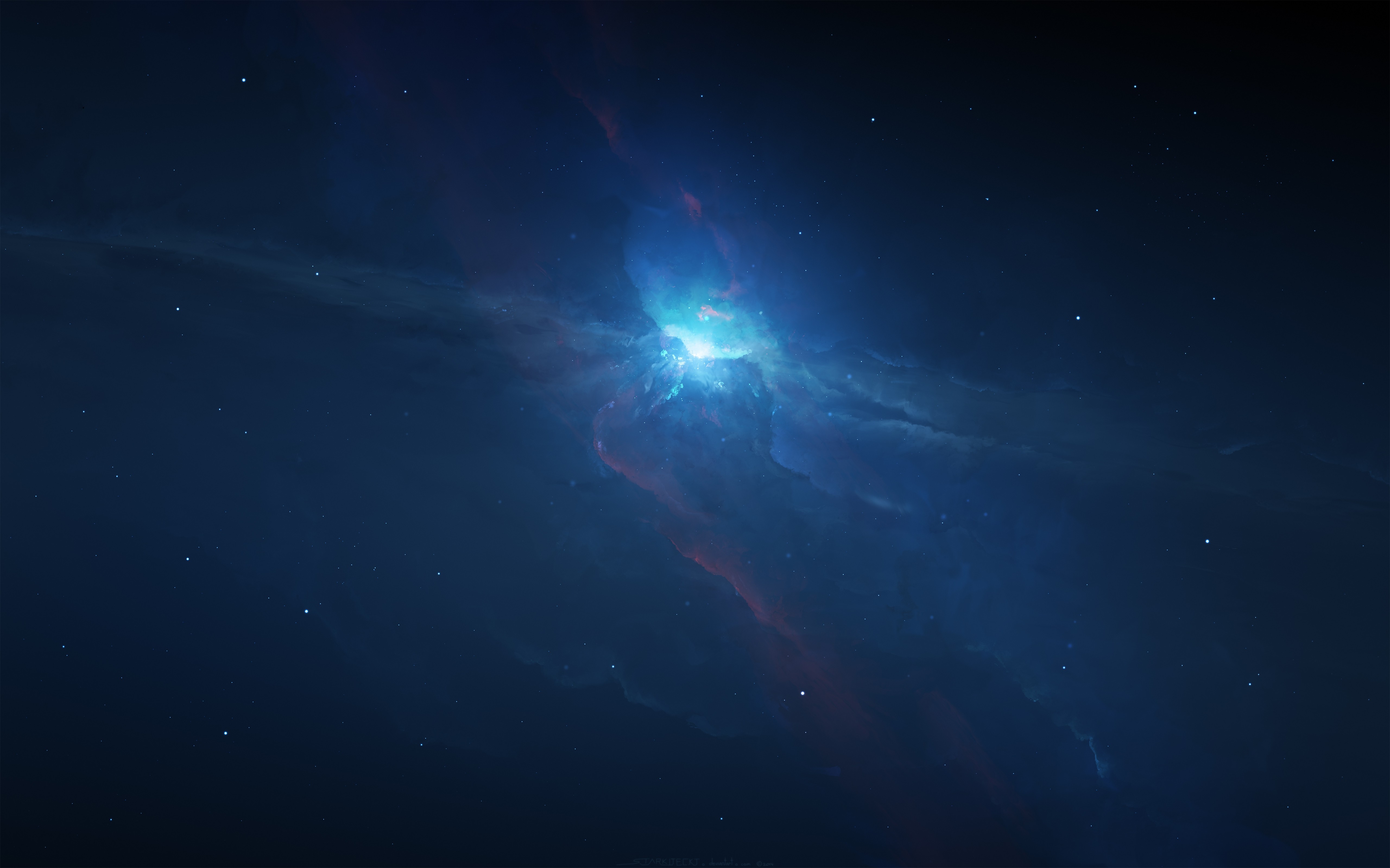 Wallpapers wallpaper blue nebula stars galaxy on the desktop