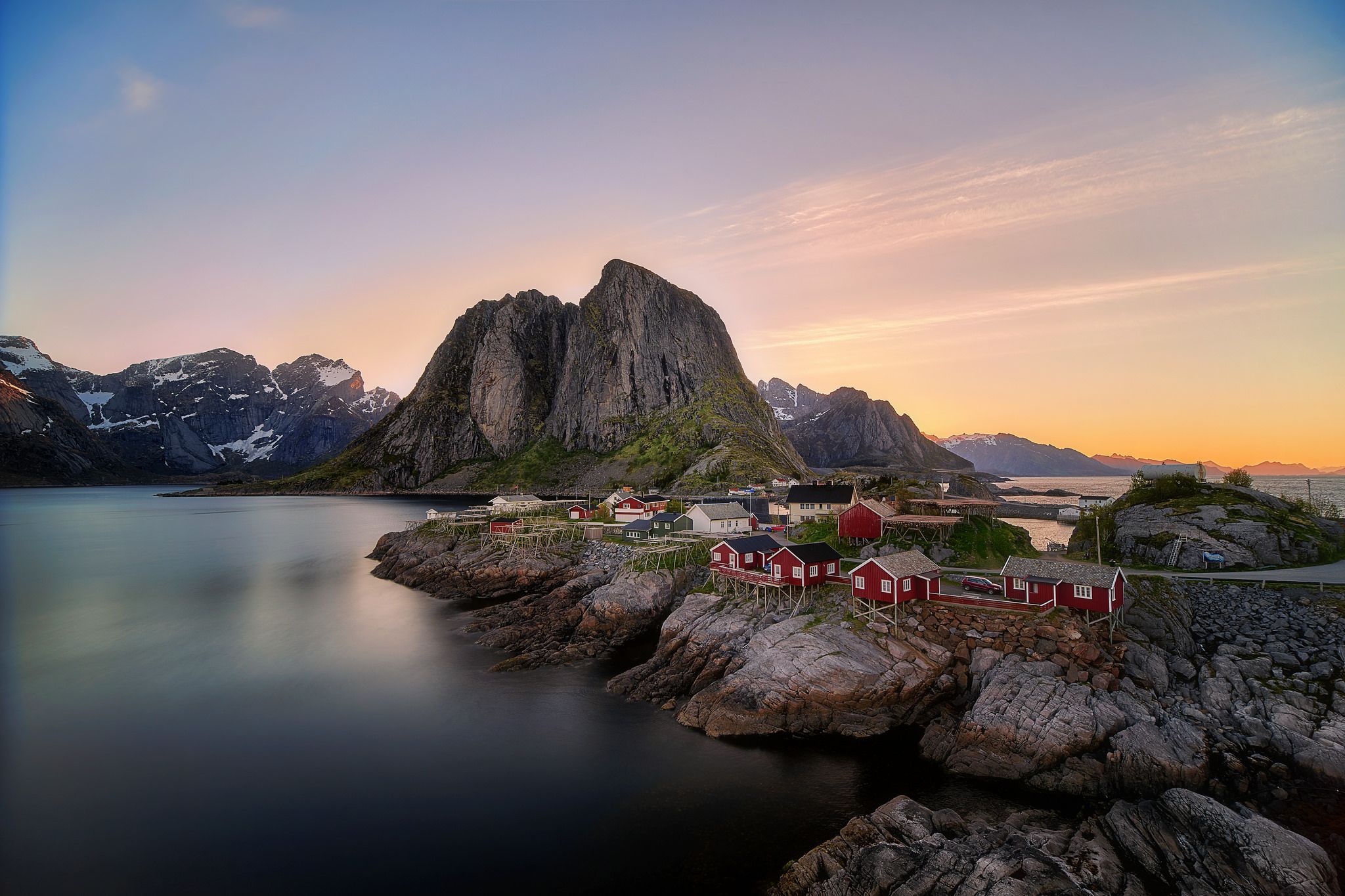 Wallpapers evening darkens Lofoten on the desktop