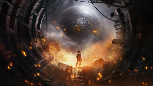 Бесплатное фото фантастическая картинка про космос