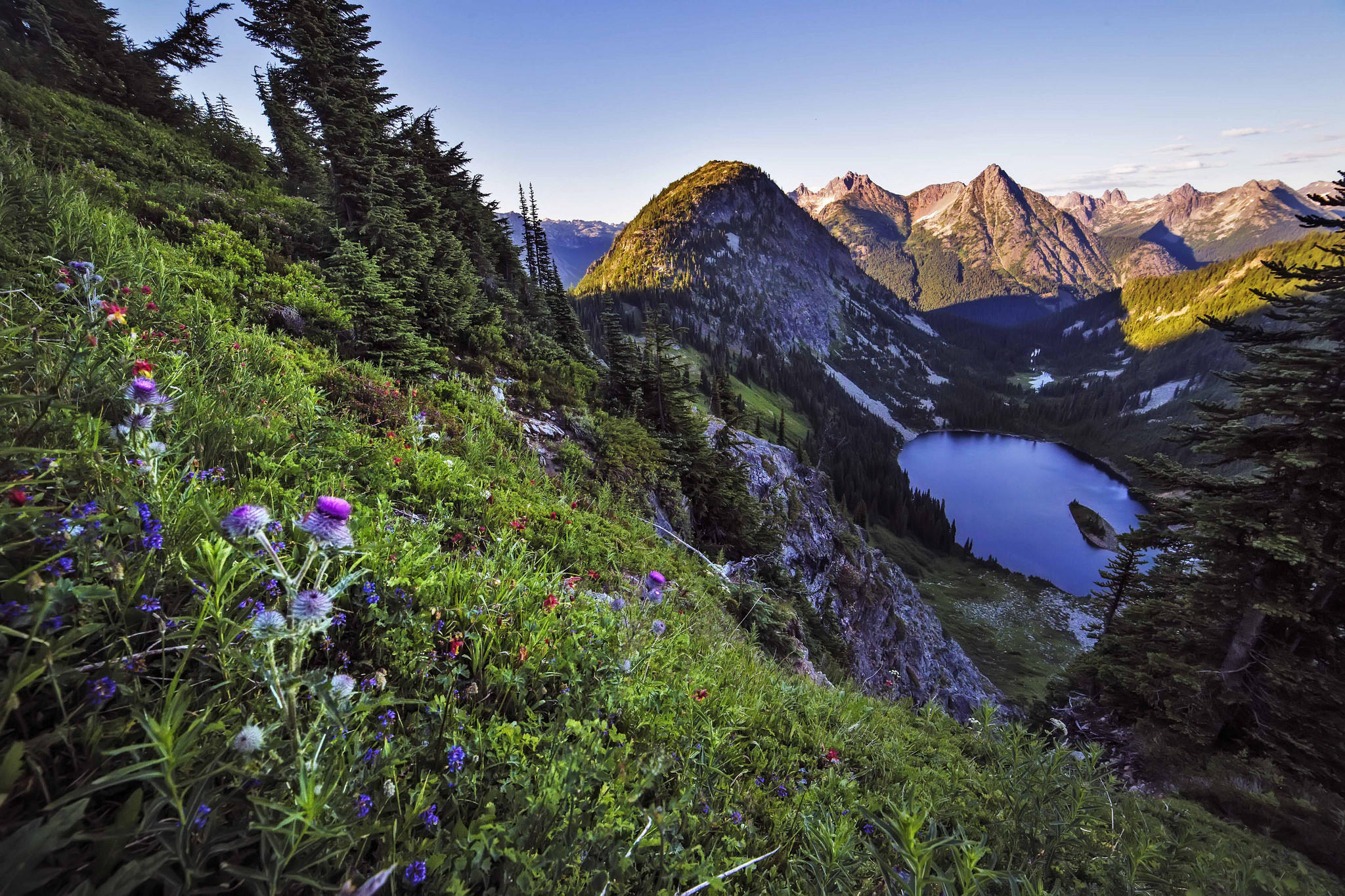 Wallpapers landscape Lake Ann Skagit County Northern Cascades on the desktop