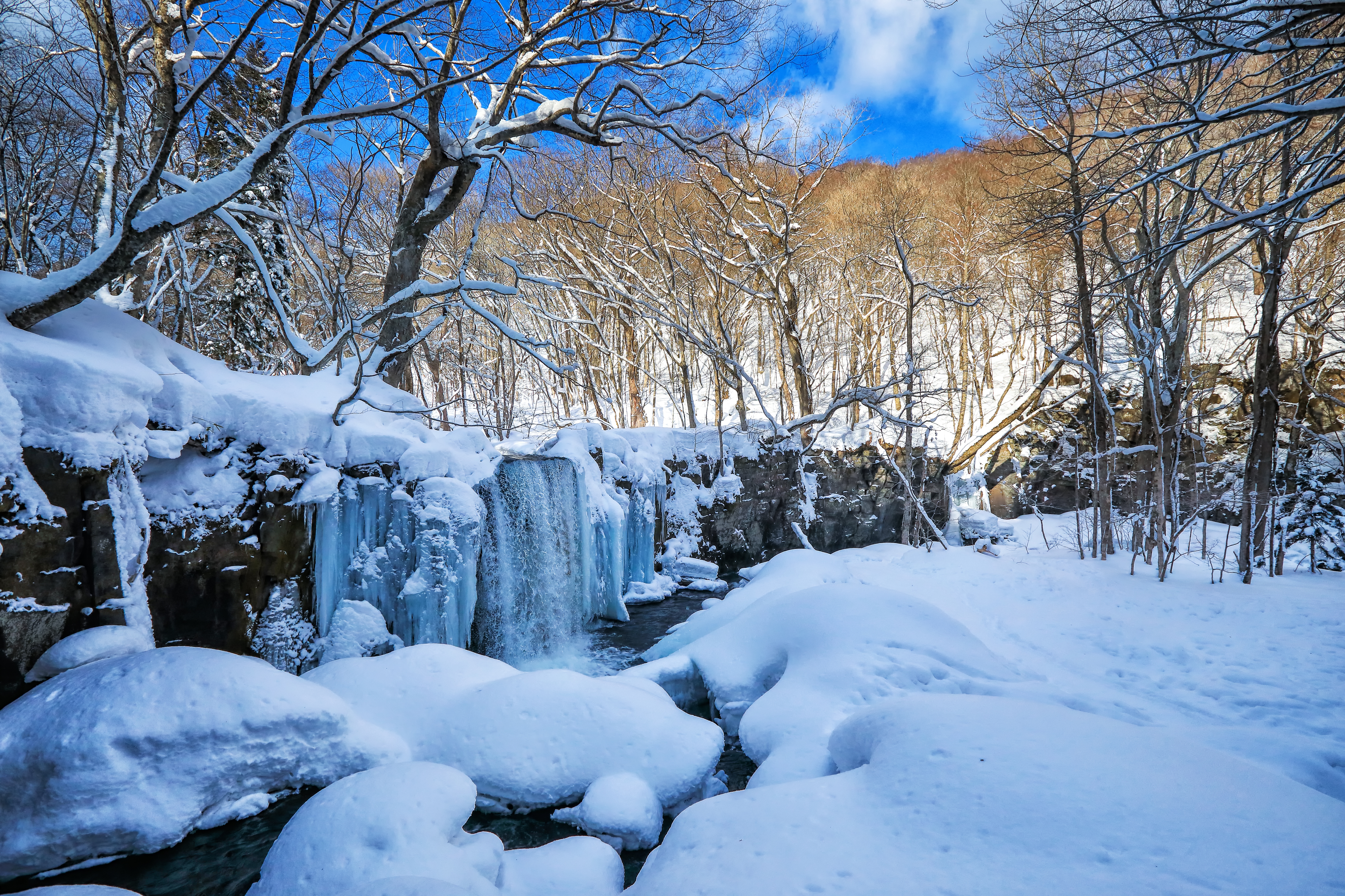 Wallpapers waterfall nature winter on the desktop