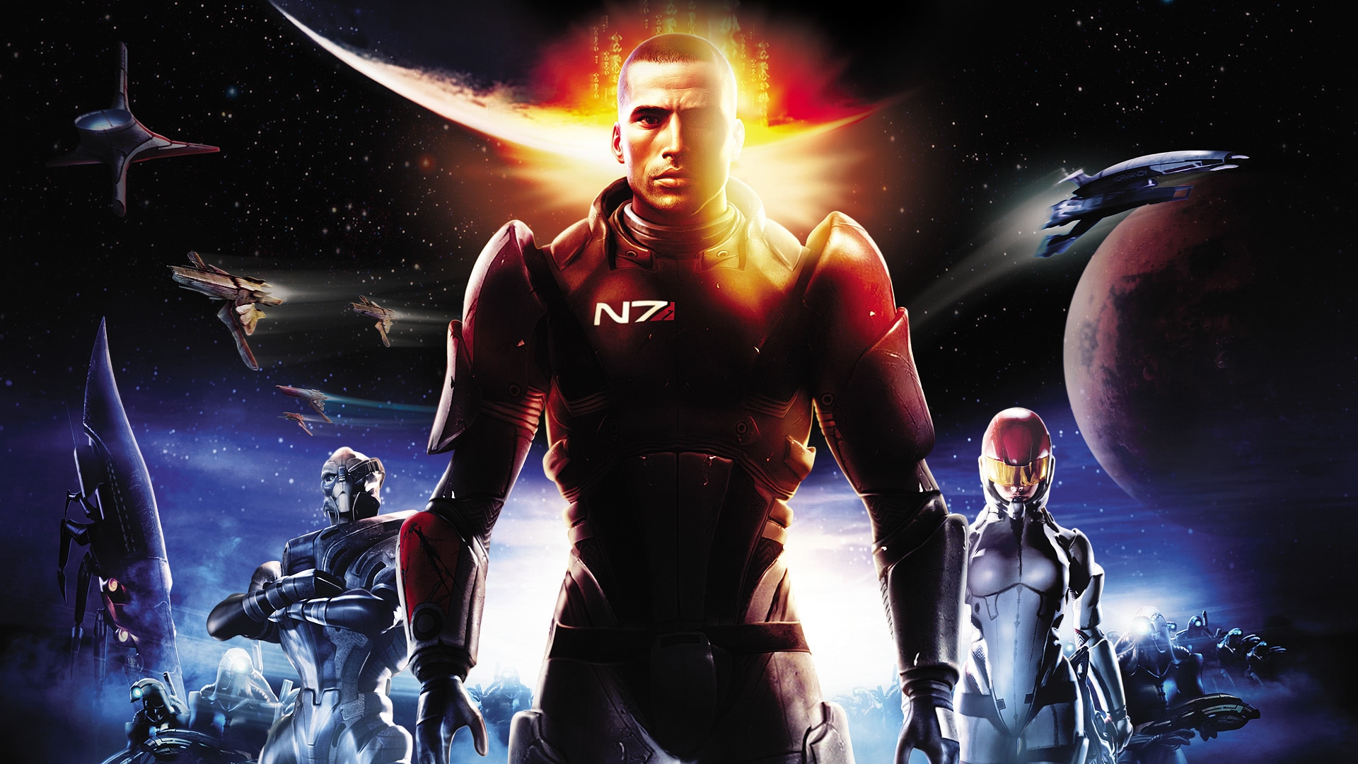 Wallpapers Mass Effect Shepard space on the desktop