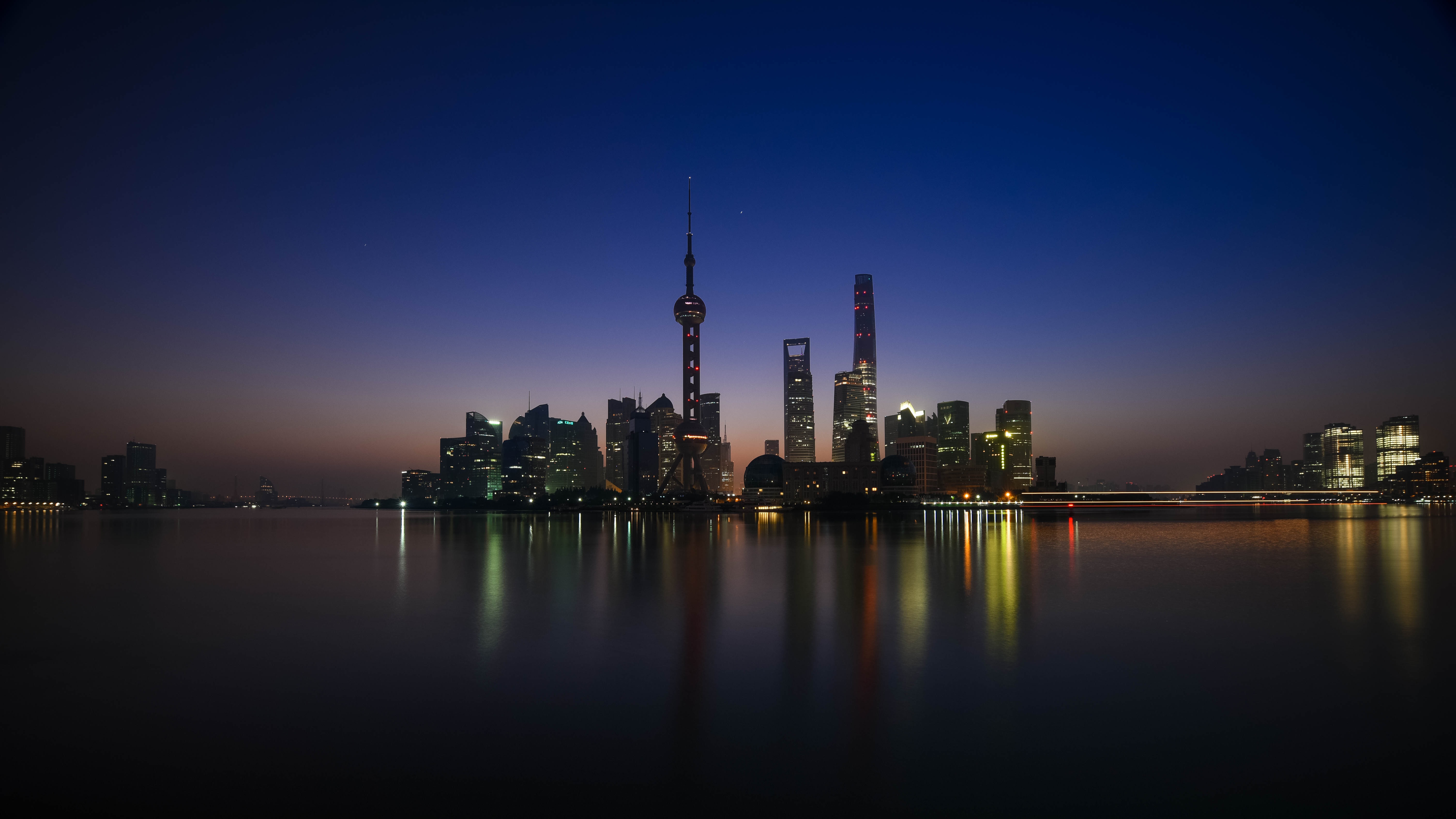 桌面上的壁纸上海 城市 水