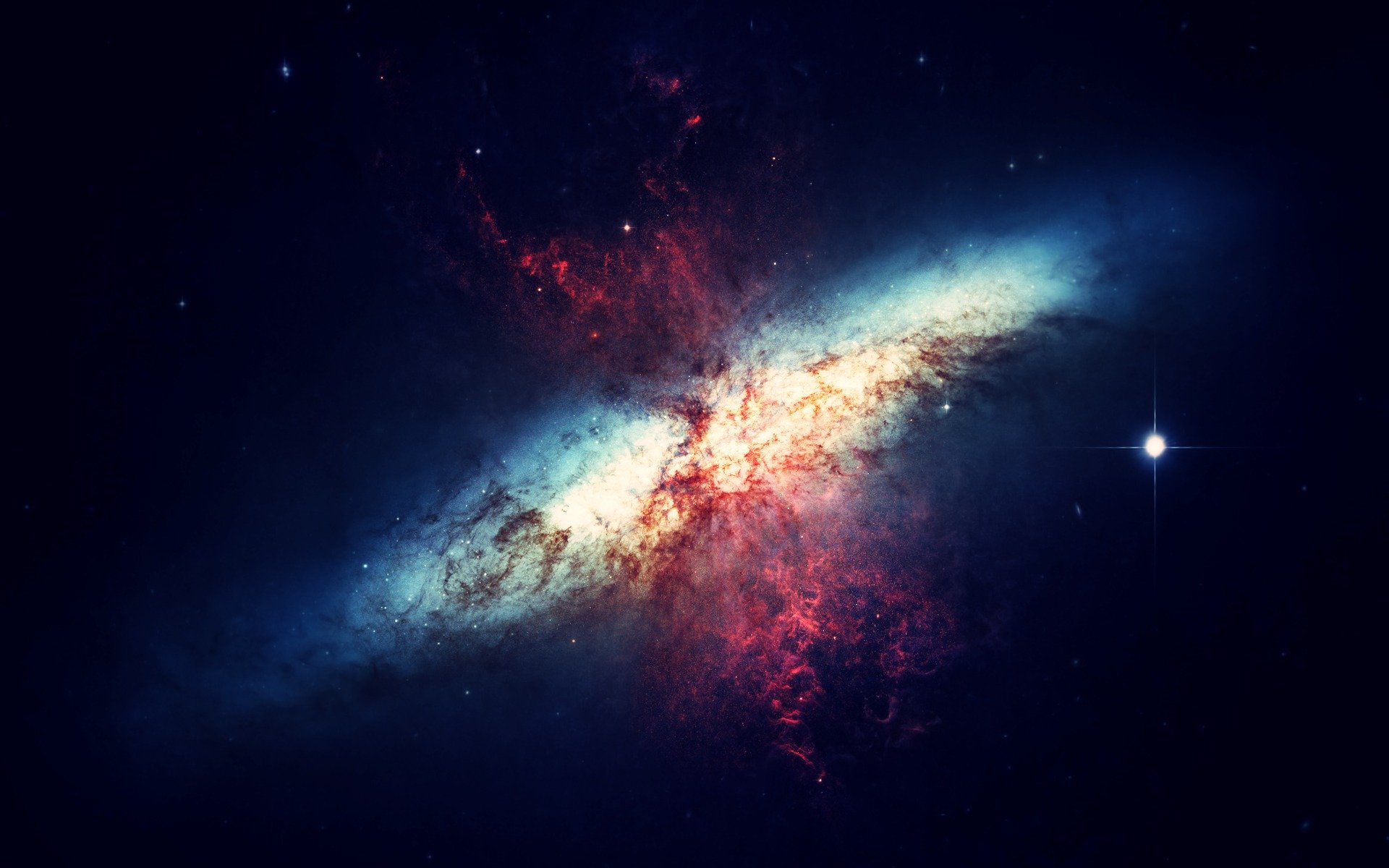 Wallpapers burst space galaxy on the desktop