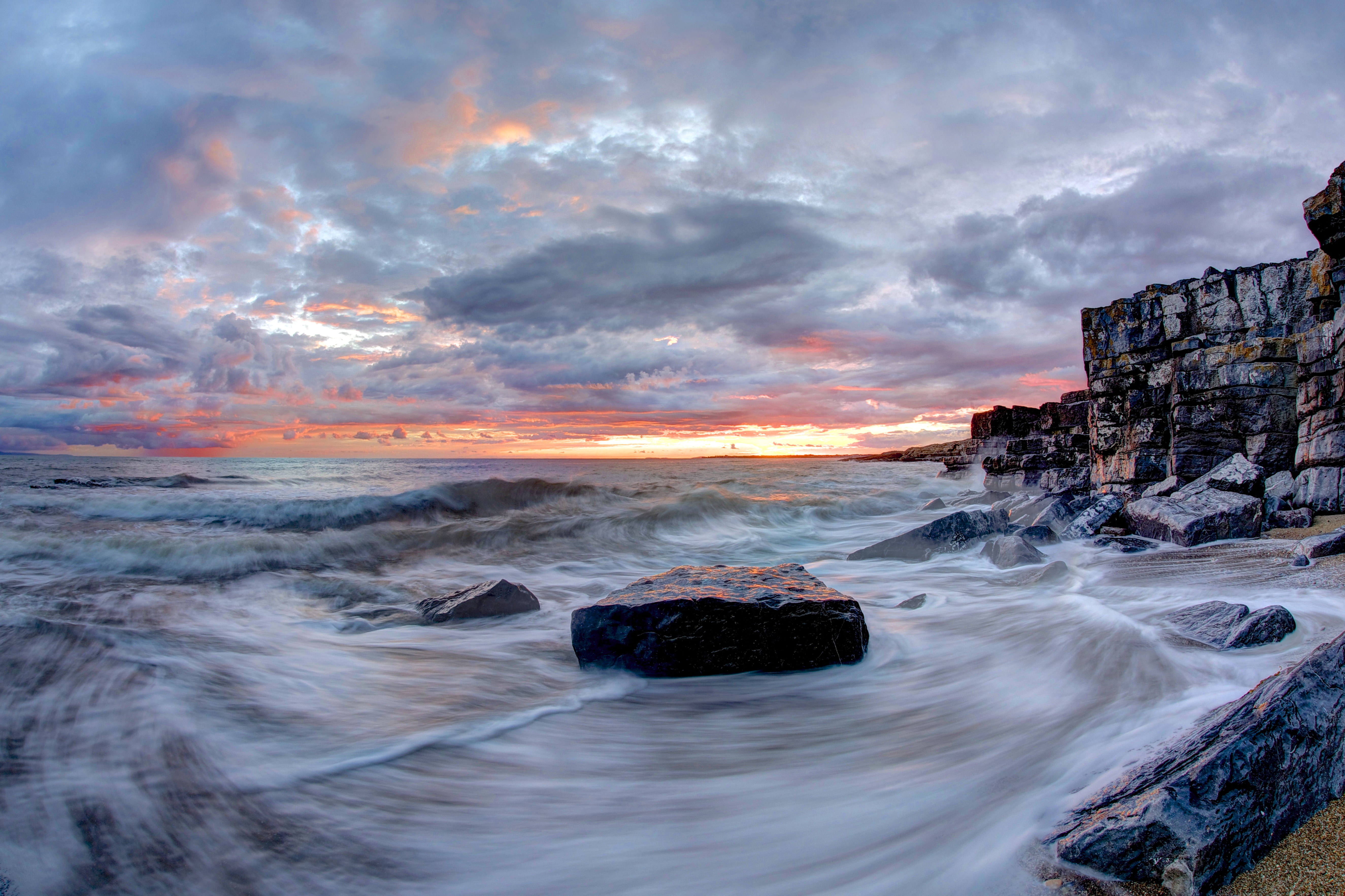 Wallpapers glamorgan coast evening on the desktop