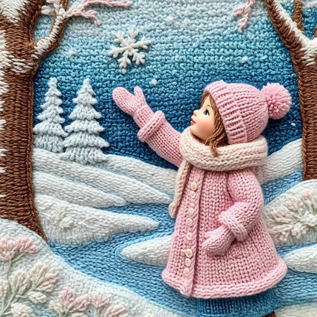 Бесплатное фото Девочка и снежинка