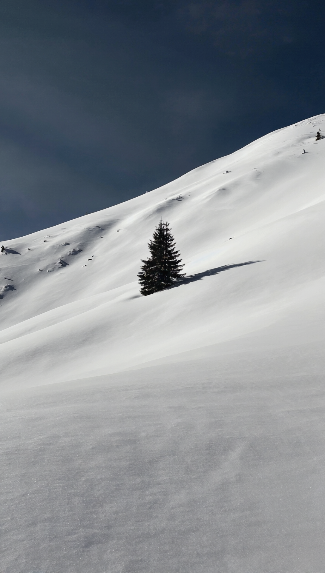 Free photo Wallpaper on the phone, the landscape of mountains in winter, in the sky no clouds