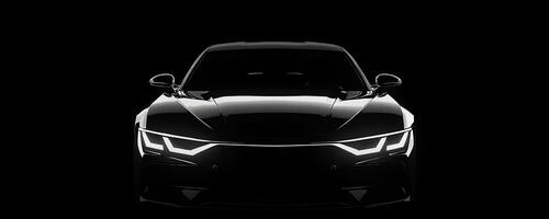 Бесплатное фото Черный Автомобиль на черном фоне
