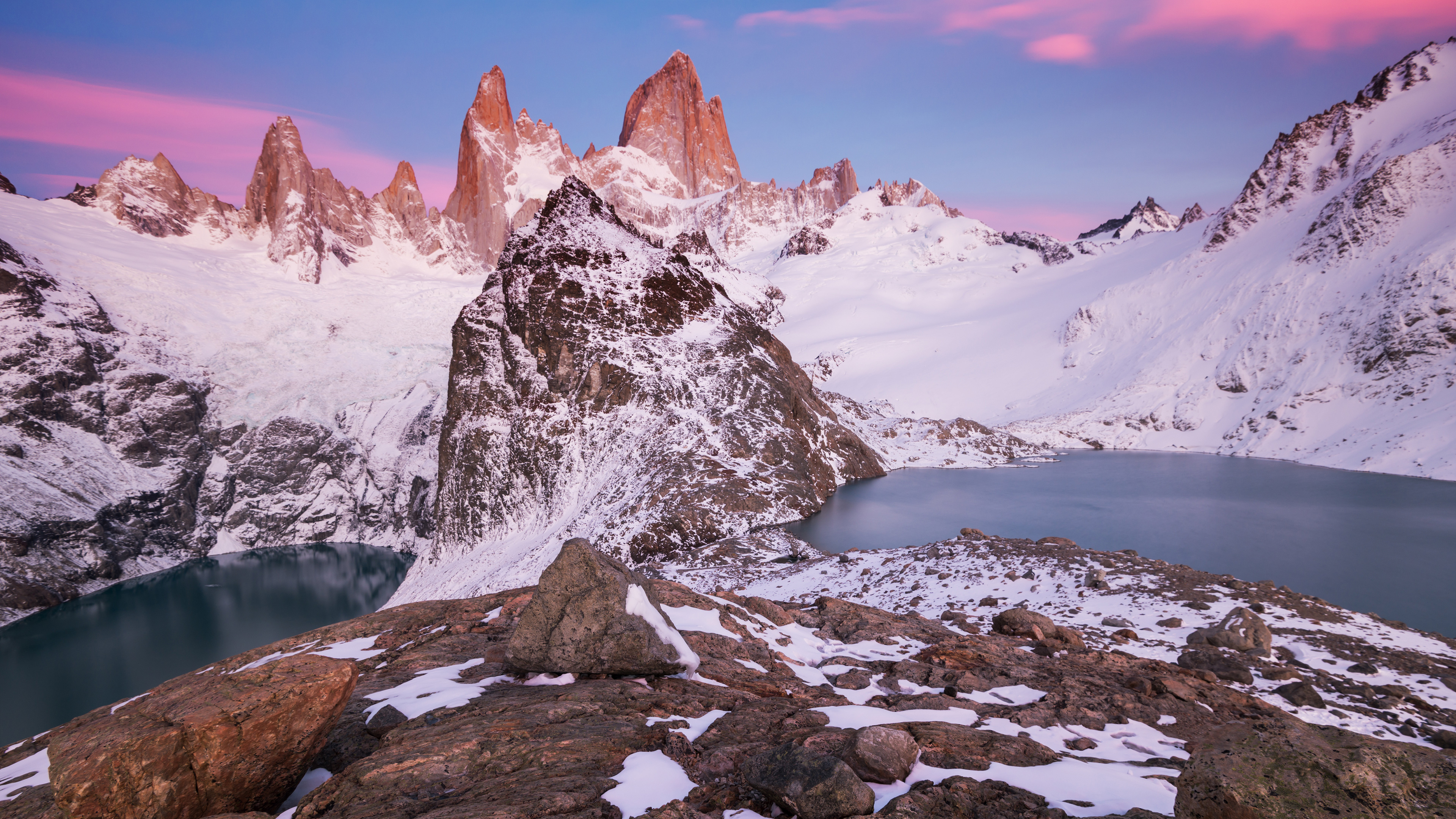 Wallpapers mountains lakes snow on the desktop