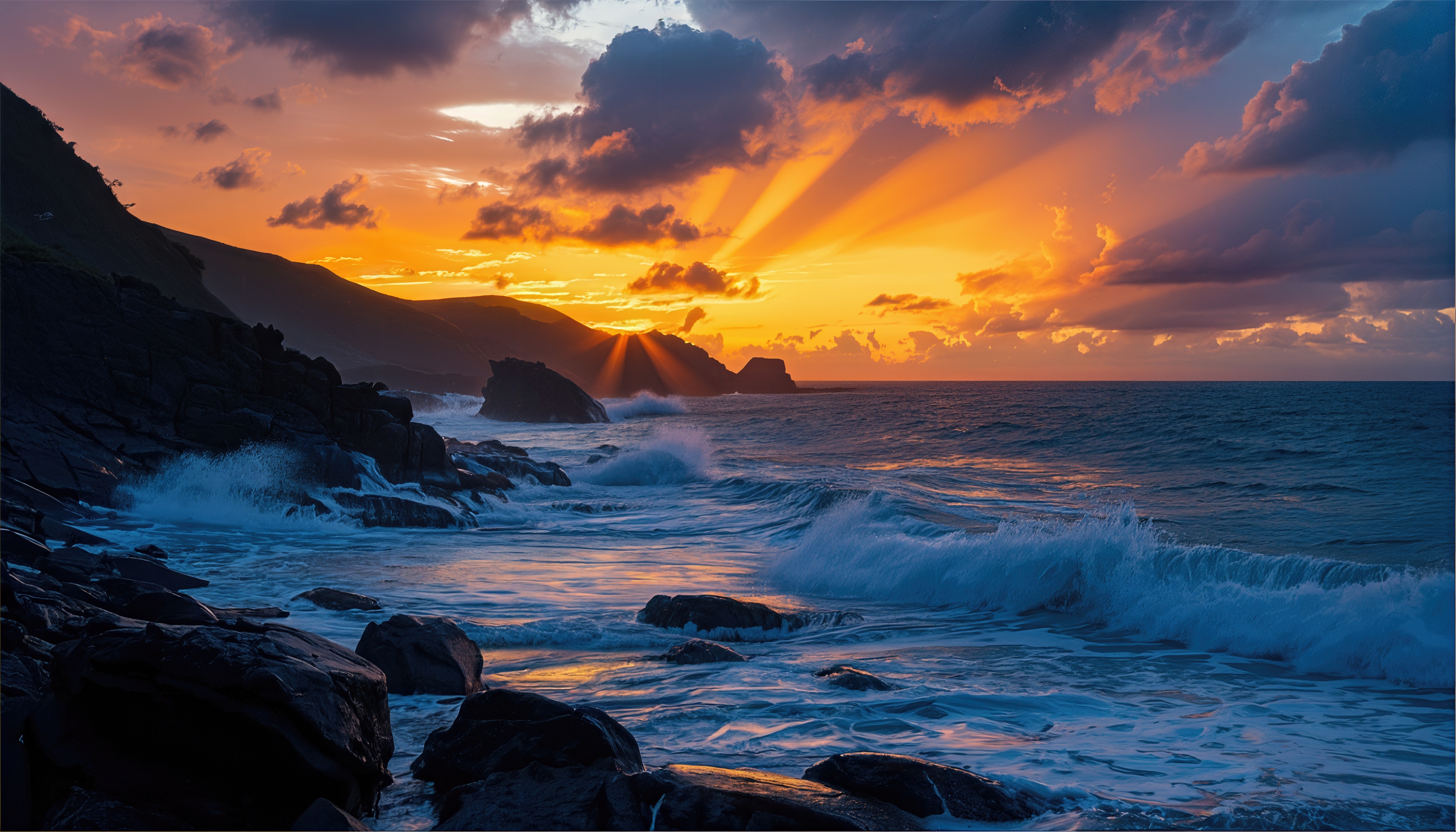 Wallpapers sunset ocean sea on the desktop