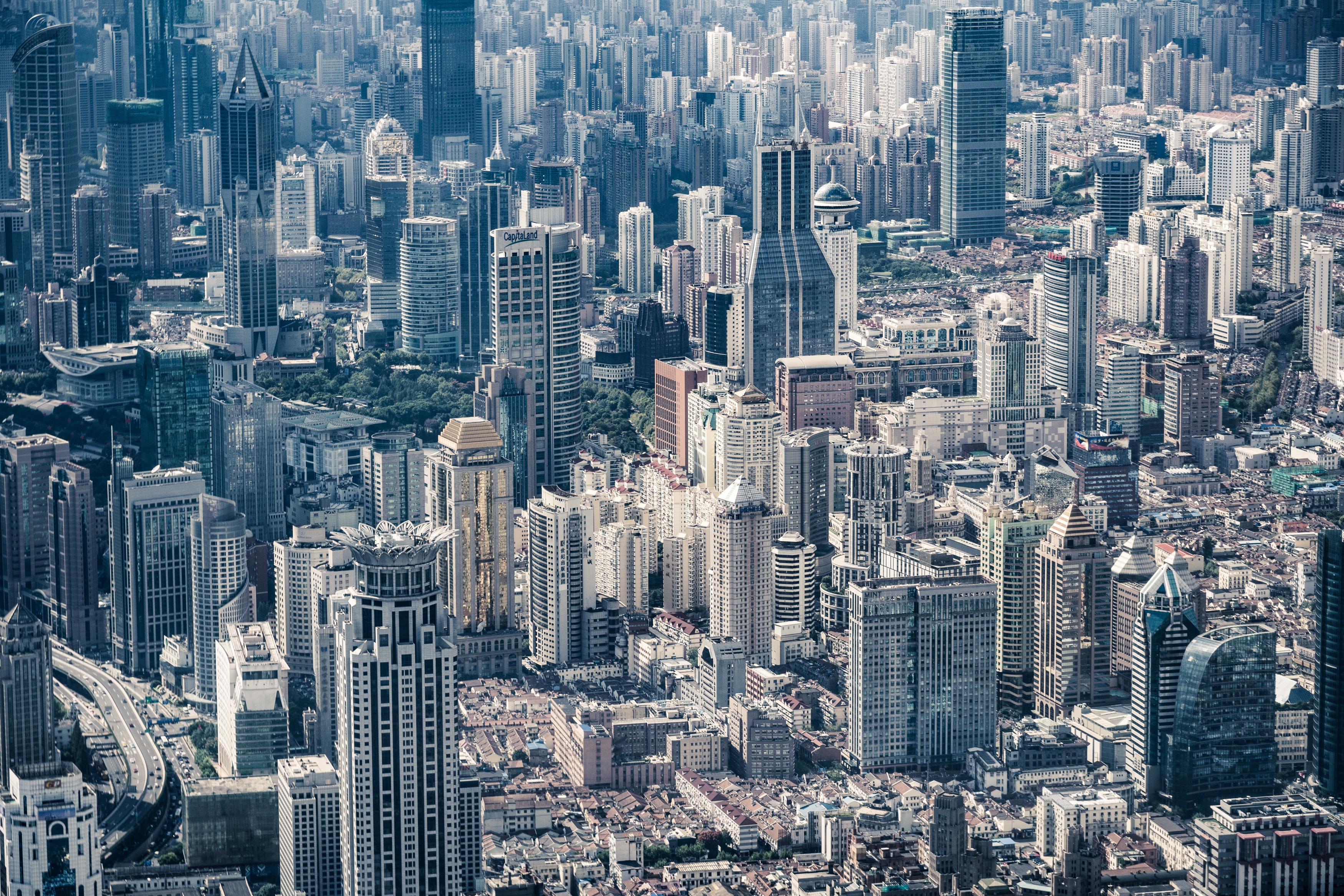 Бесплатное фото Городской пейзаж вид сверху