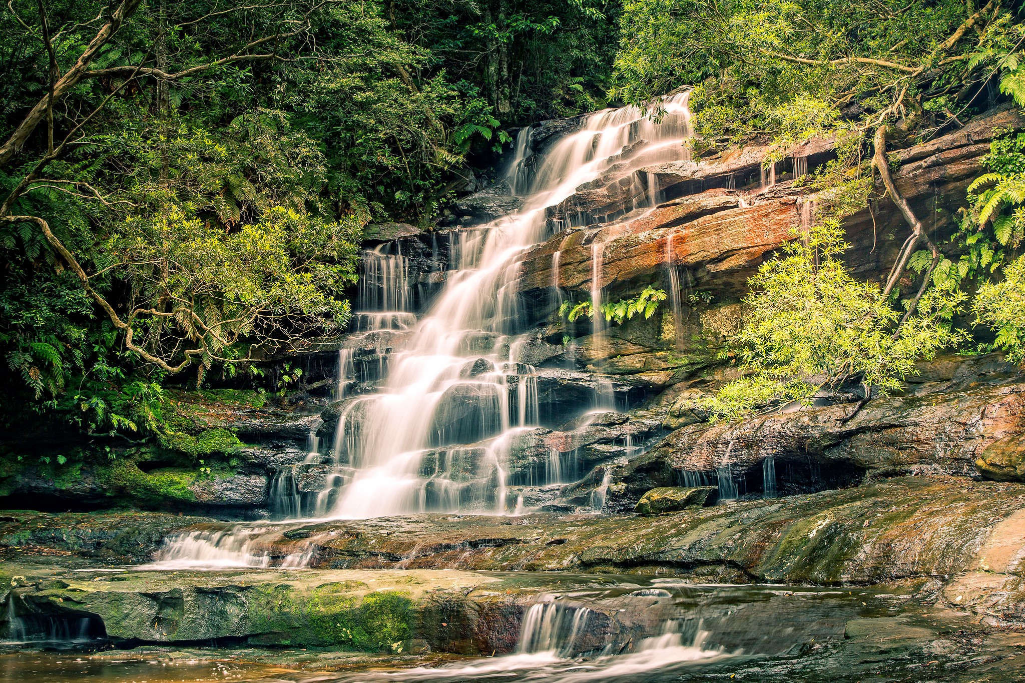 Wallpapers landscape Somersby Falls cascade on the desktop