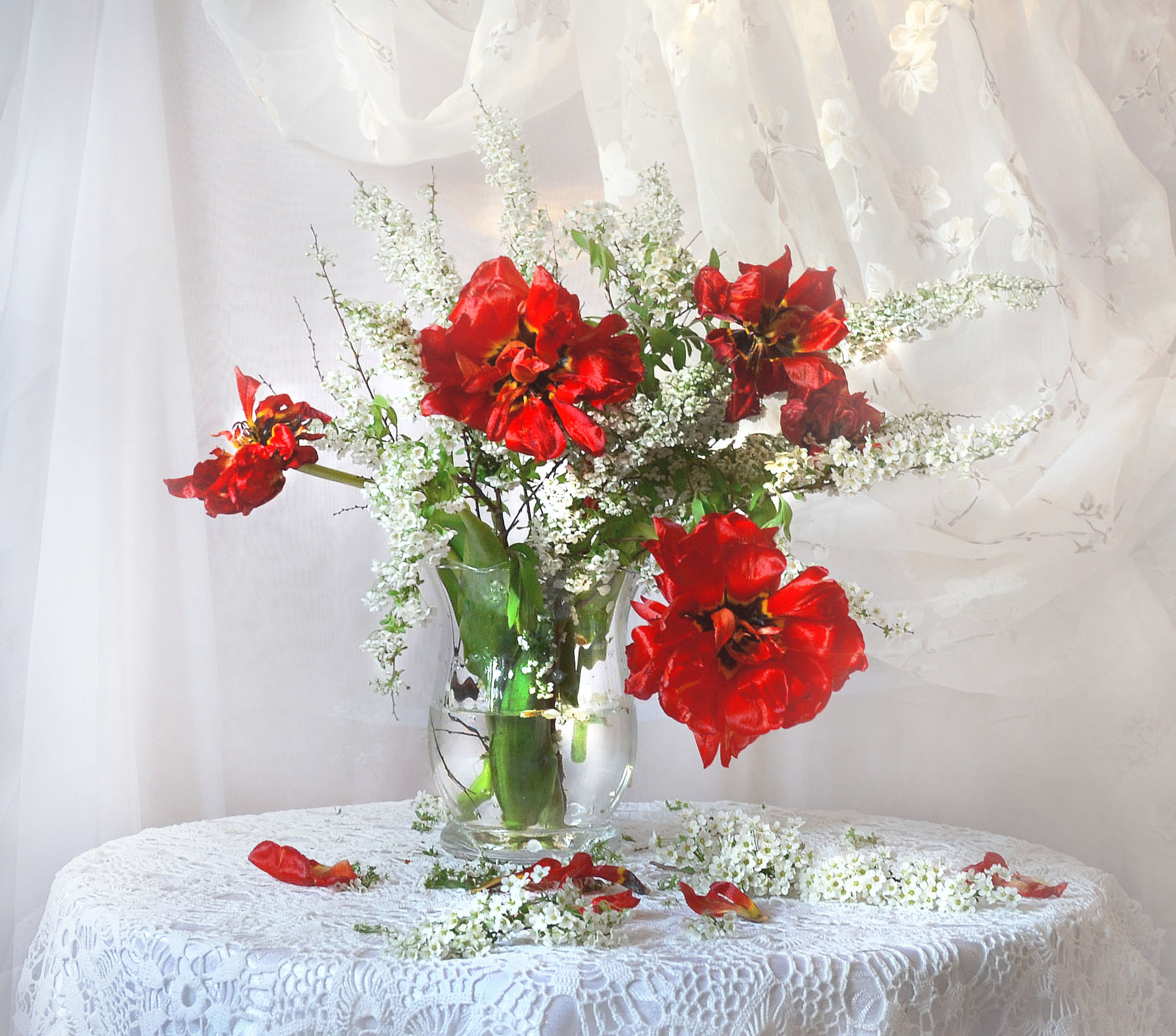 Wallpapers still life a still-life red bouquet on the desktop