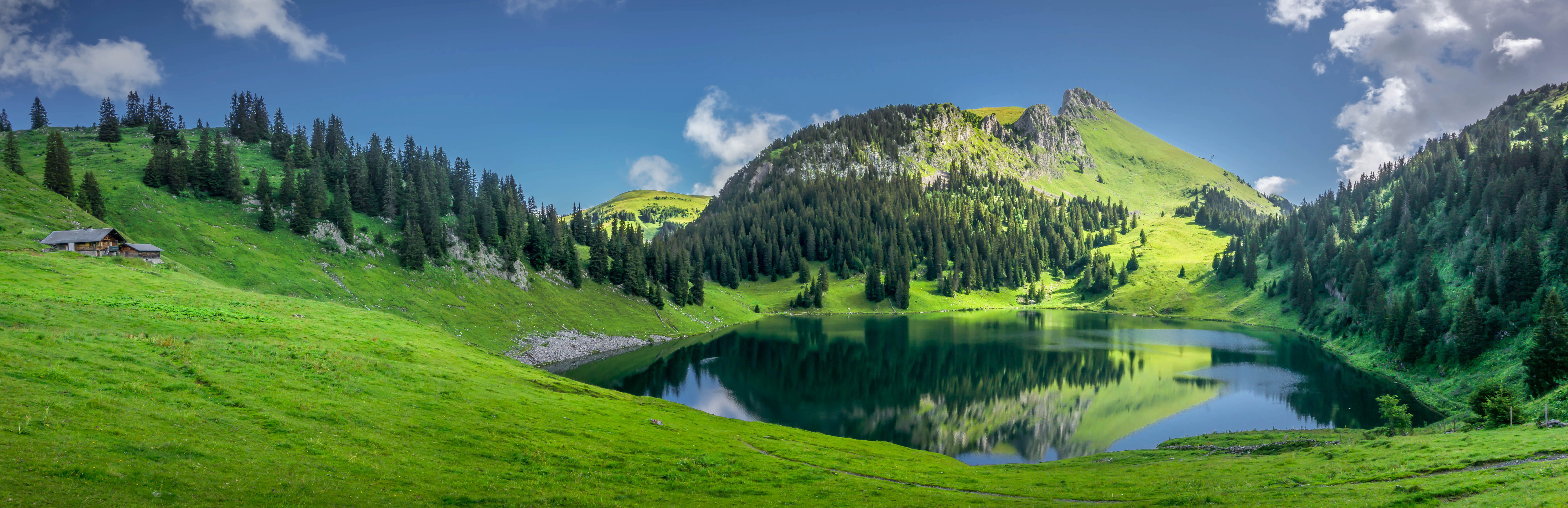 Wallpapers The world s first yoga - mountain of the Bernese Alps overlooking the region of lake Thun in the Bernese Oberland fields on the desktop