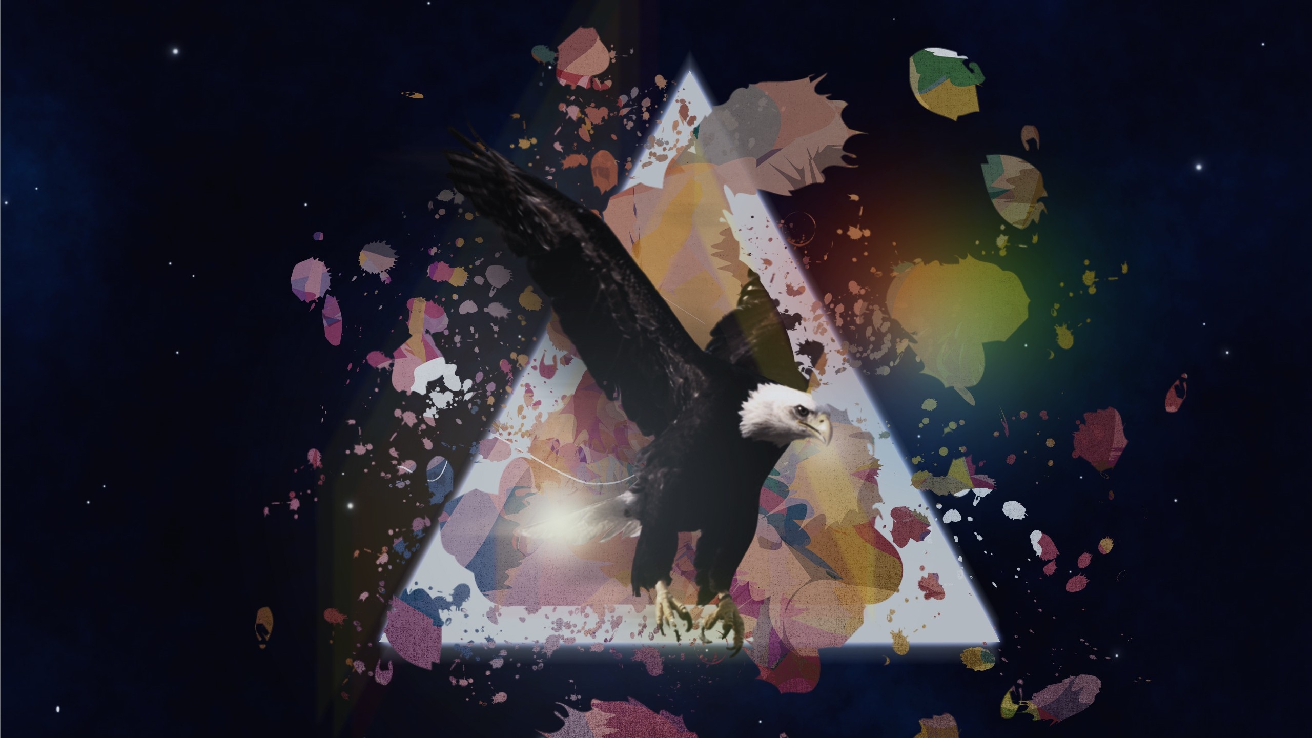Wallpapers eagle triangles paint on the desktop