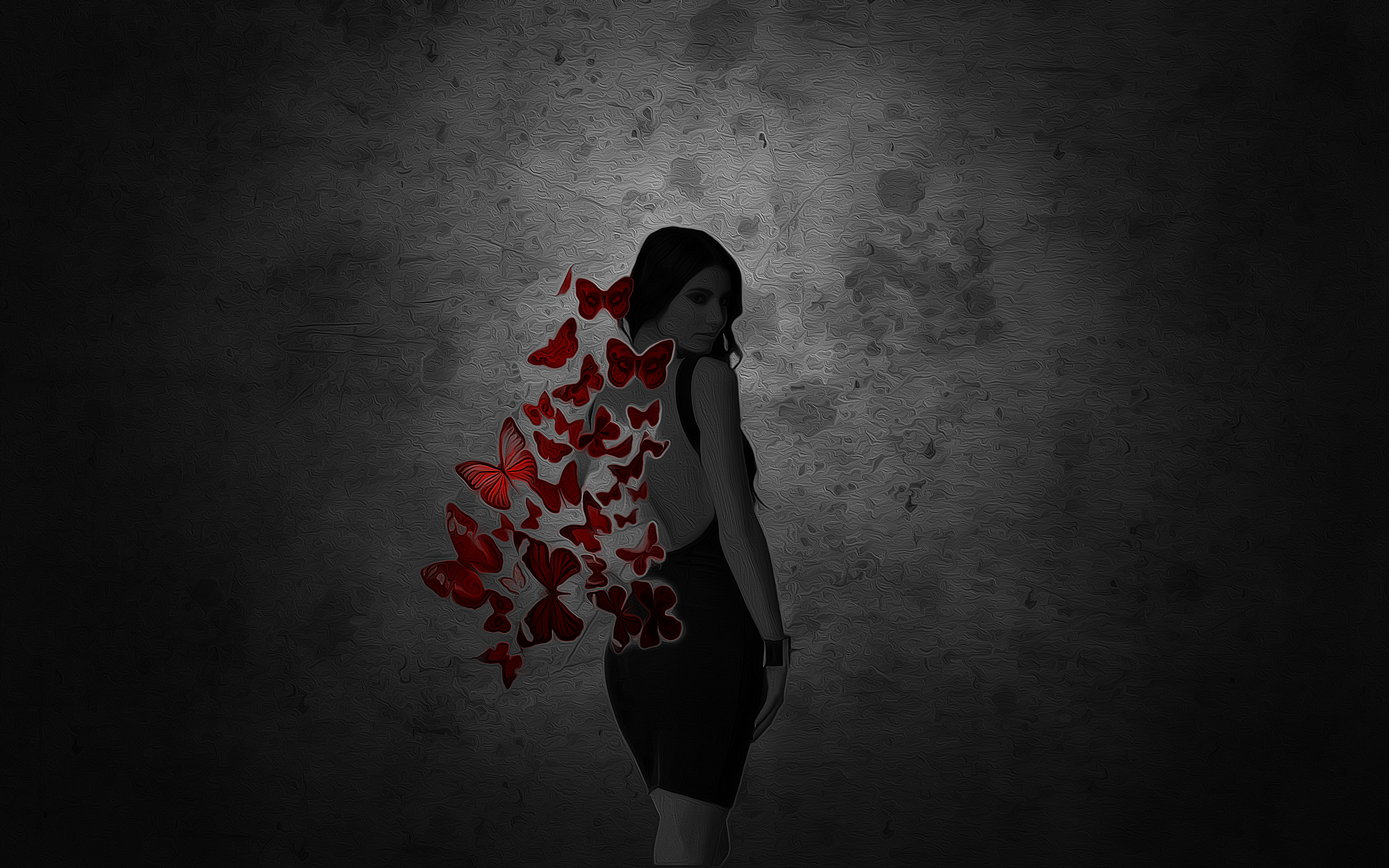 Red butterfly girl