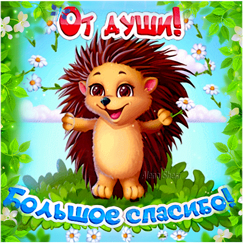 Free postcard The hedgehog`s gratitude