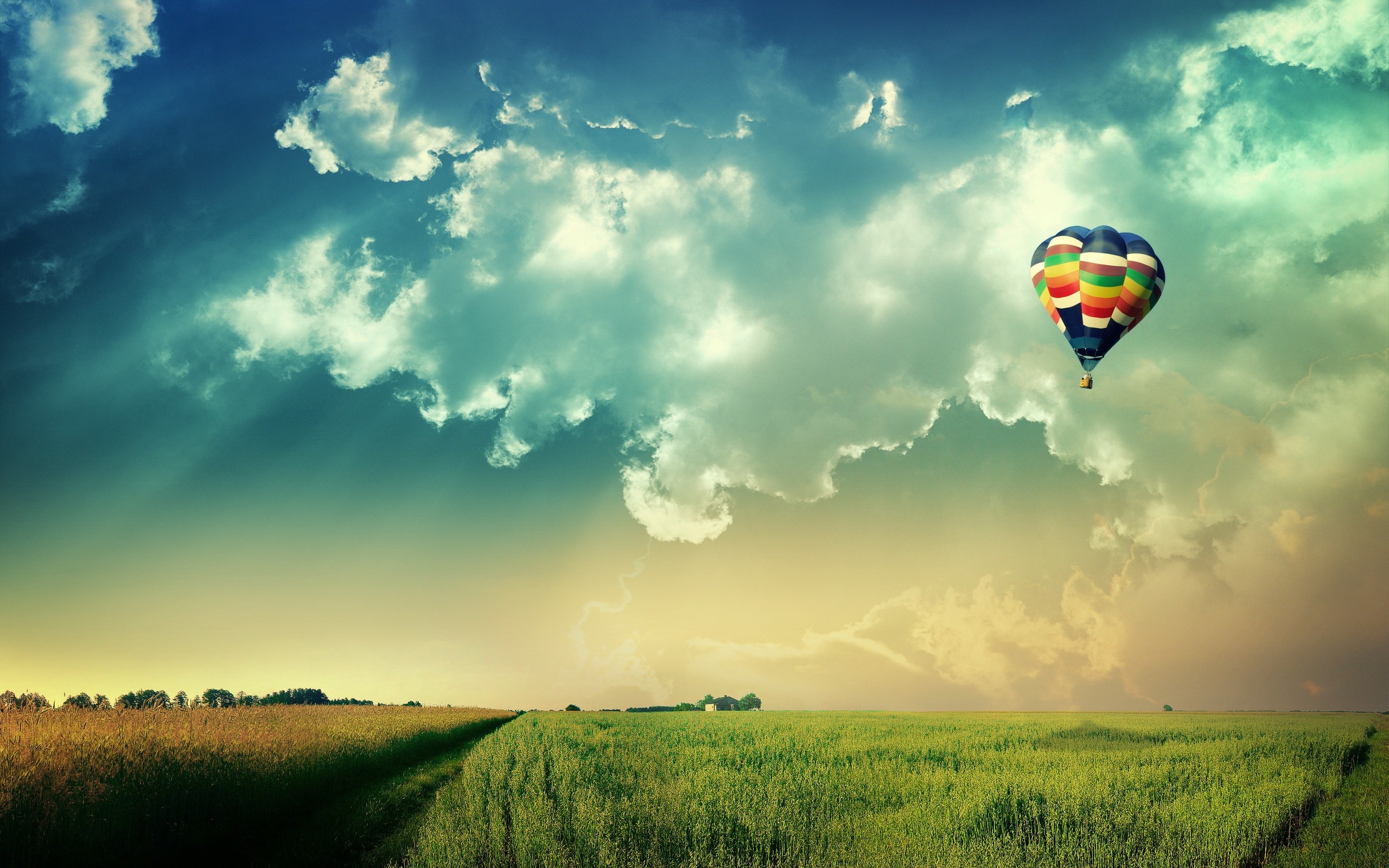 气球在云中飞翔