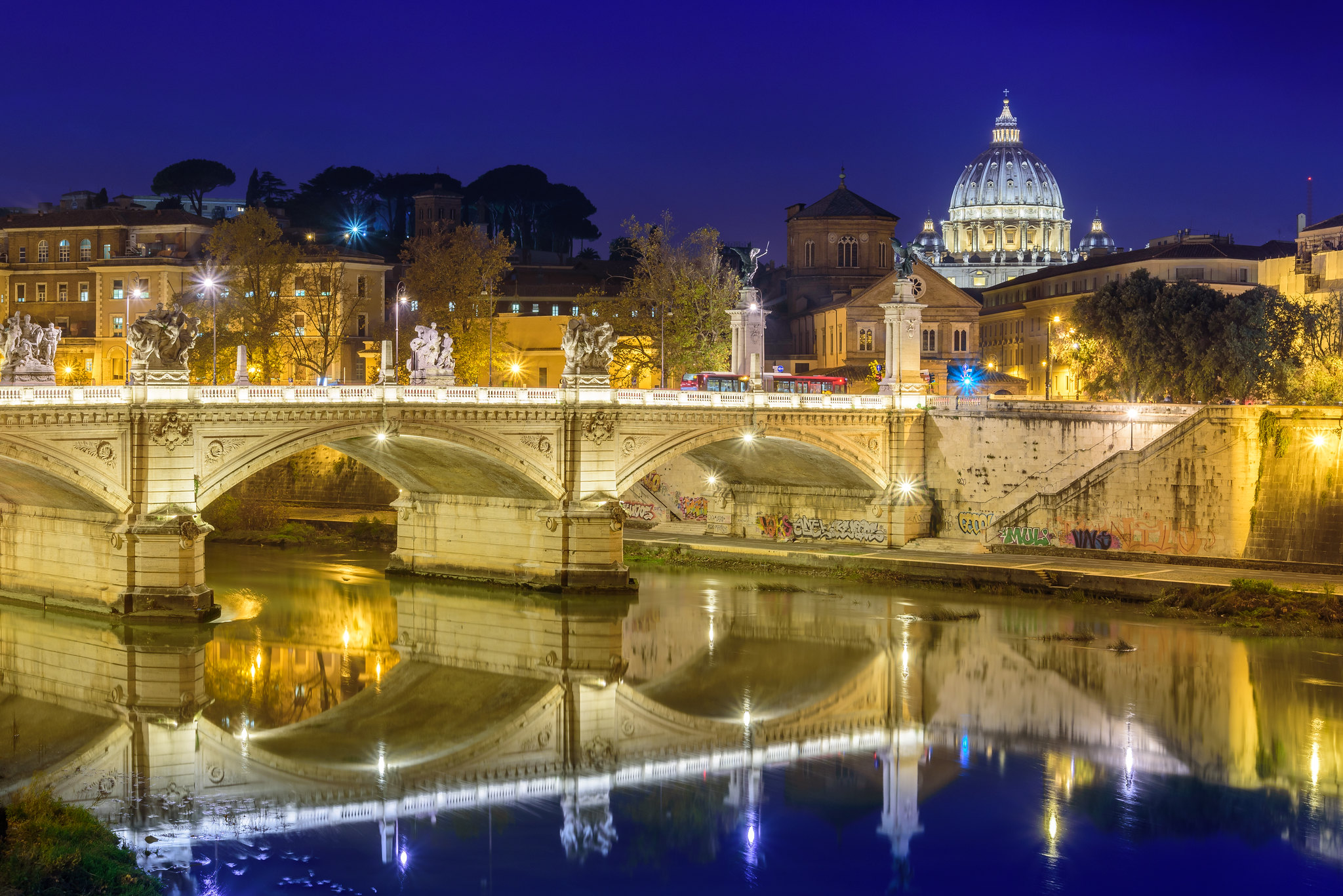 Wallpapers Italy Castel Santangelo night cities on the desktop