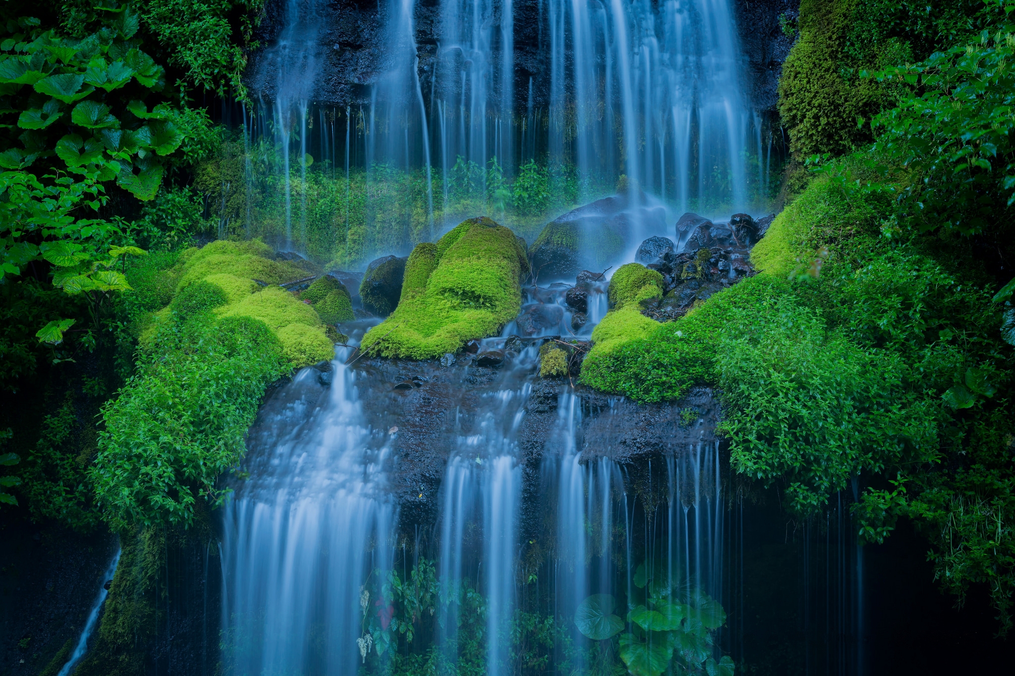 Wallpapers rock waterfall rocks moss on the desktop