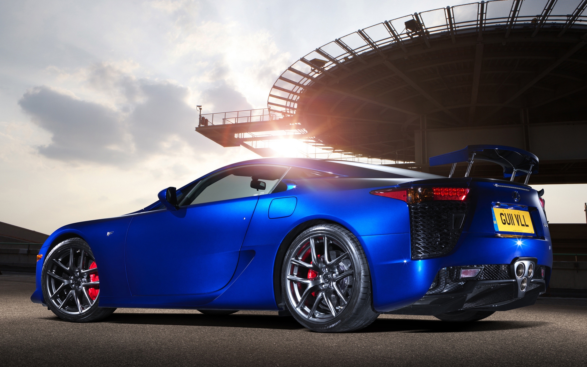 Обои обои lexus lfa синий вид сбоку на рабочий стол