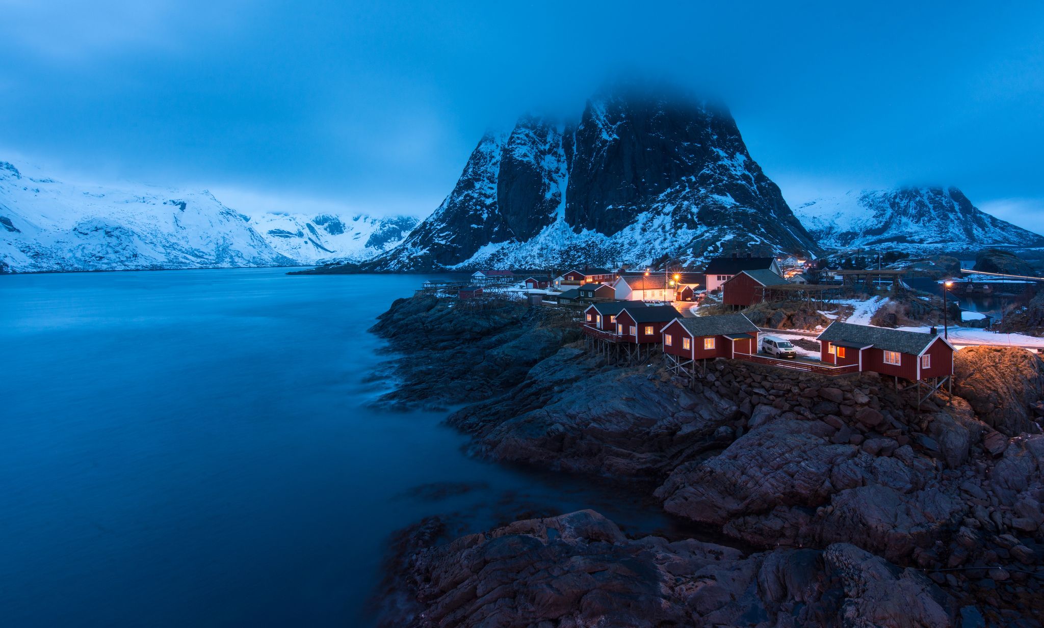 Wallpapers stones at home by the water Hamnoy on the desktop