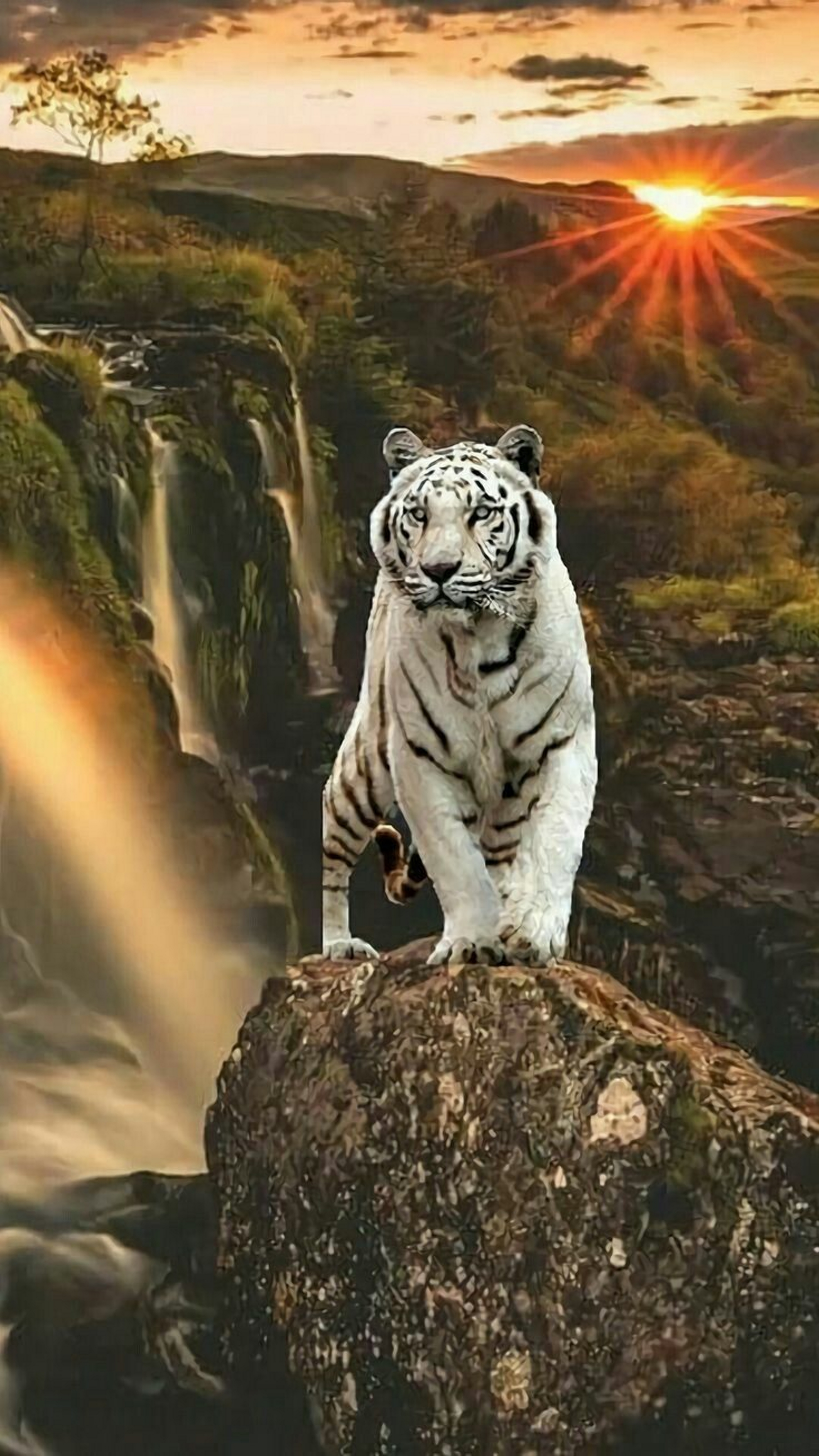 岩石上的老虎