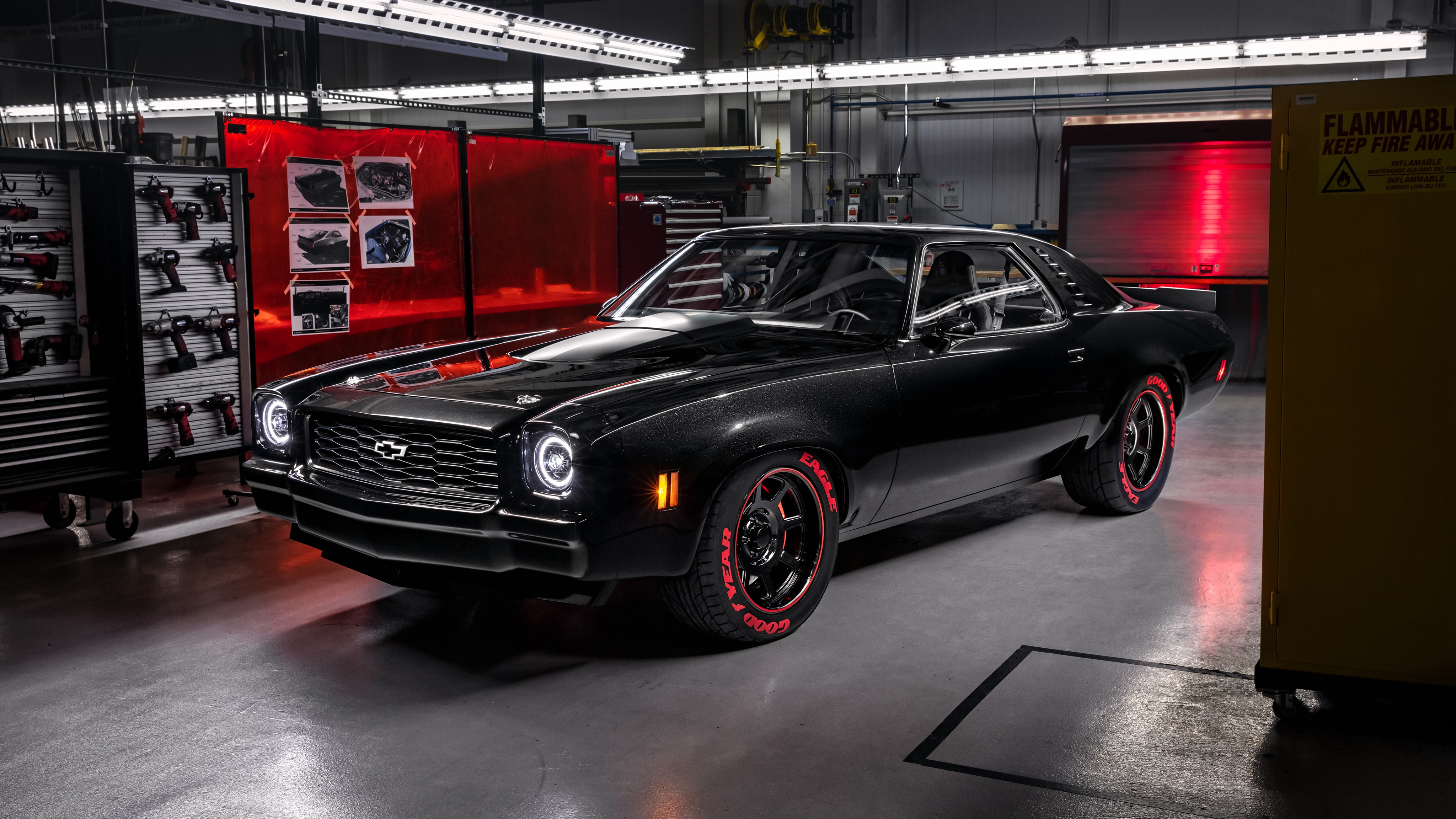 Free photo Oil car chevrolet chevelle laguna sema in black