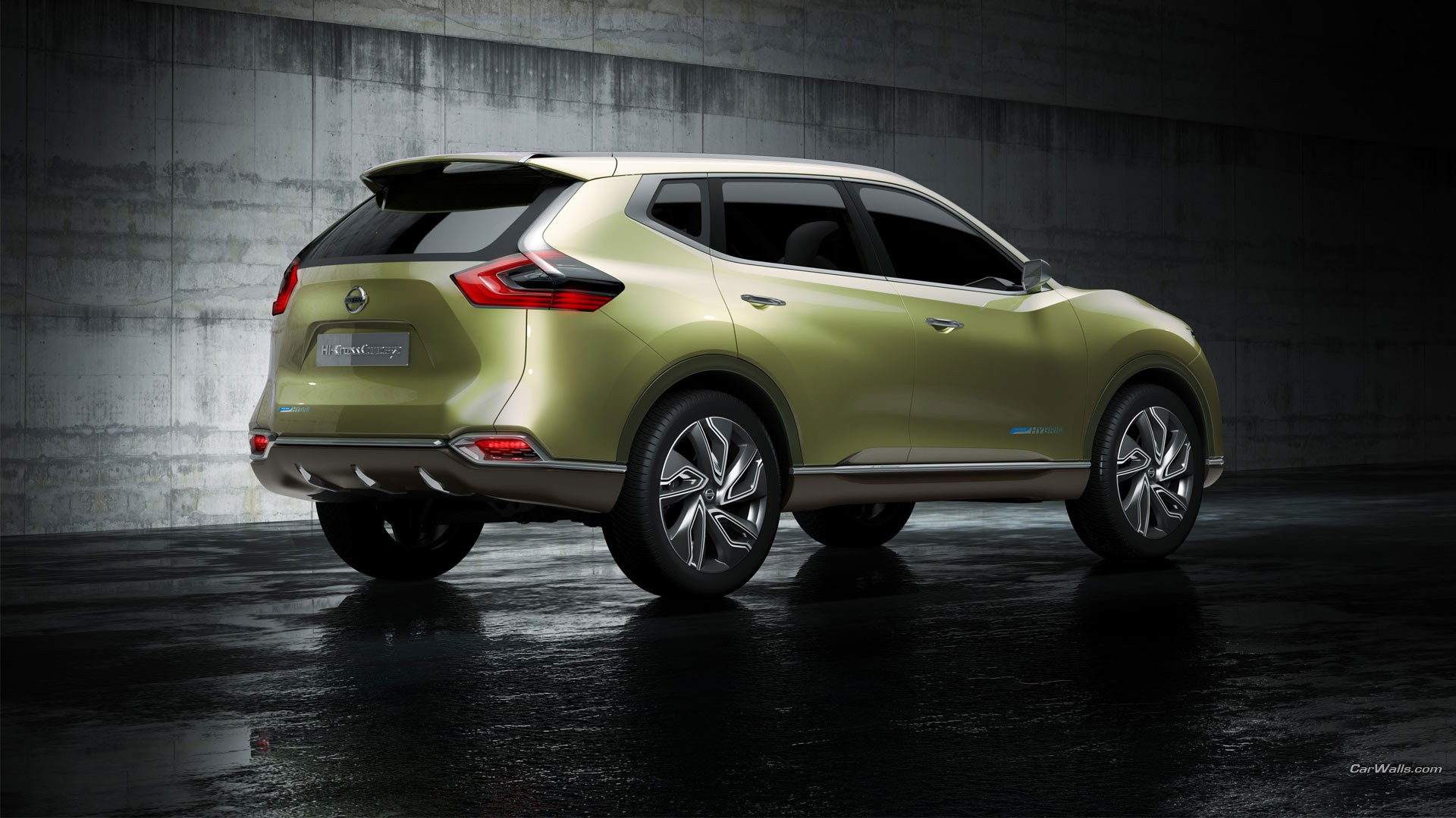 Бесплатное фото Зелёная машина стоит на парковке