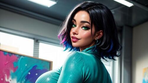 Free photo I paint pictures